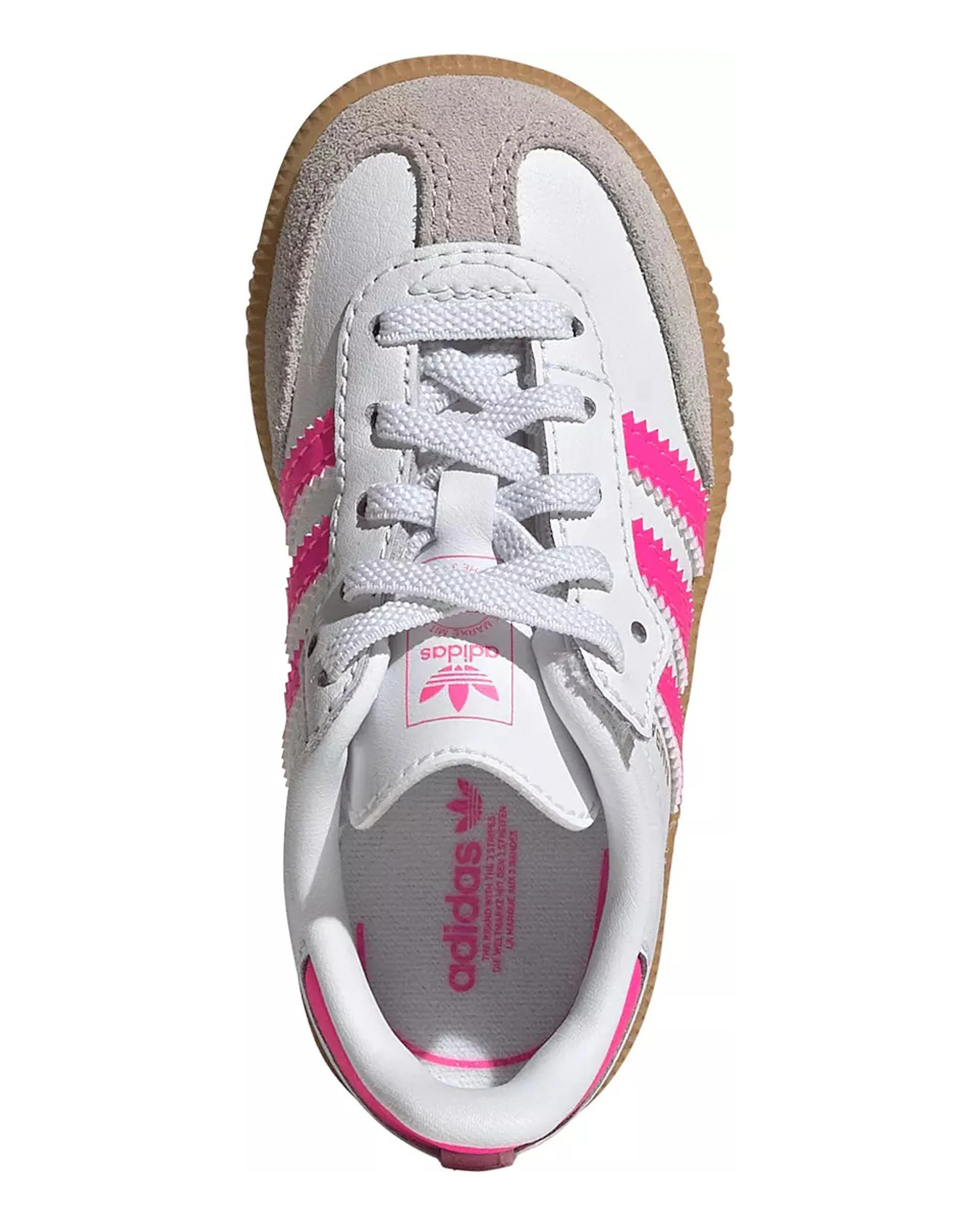 Toddler Samba OG Comfort Closure Elastic Lace Shoe - Cloud White/Lucid Pink/Gum - Image 2