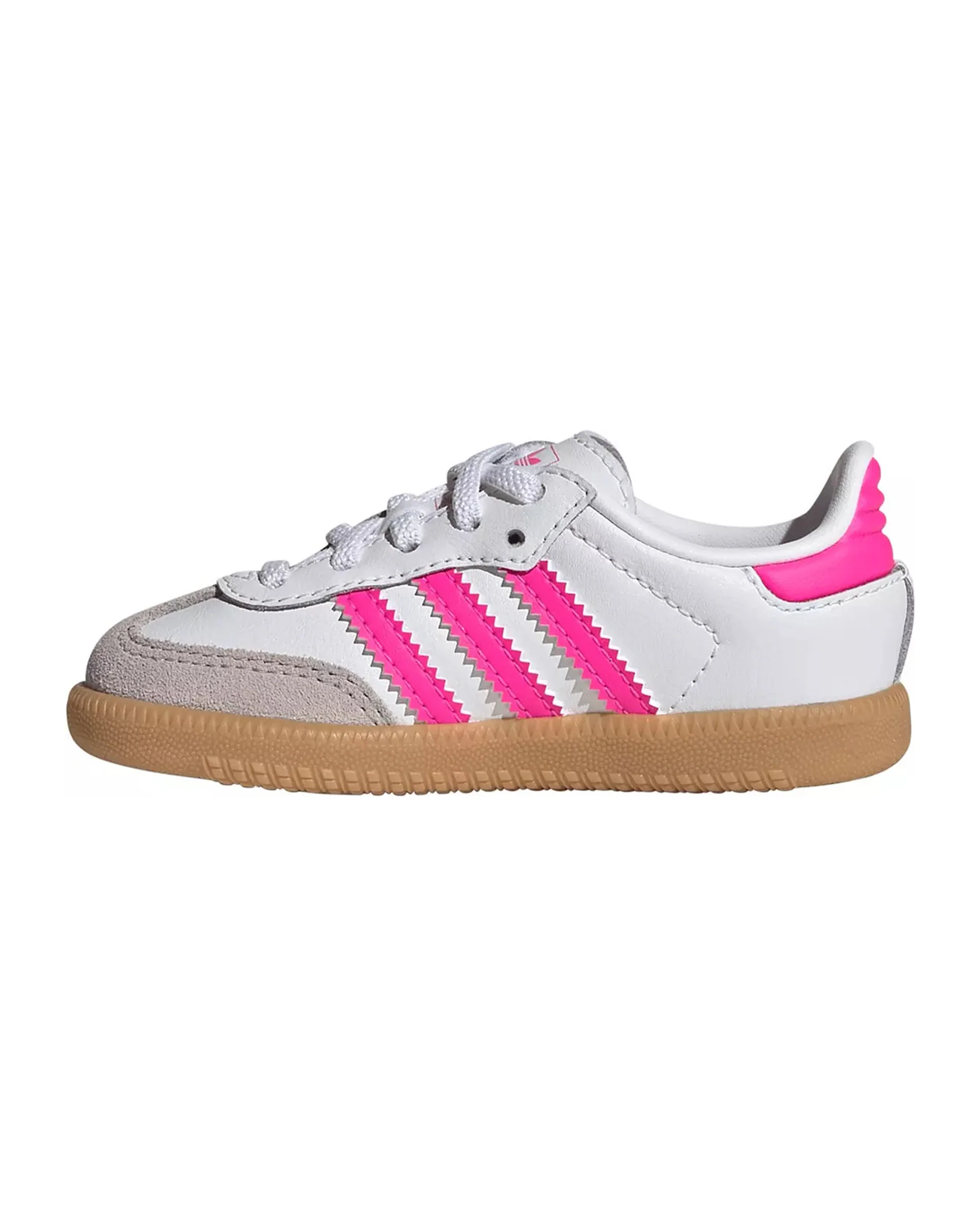 Toddler Samba OG Comfort Closure Elastic Lace Shoe - Cloud White/Lucid Pink/Gum - Image 4