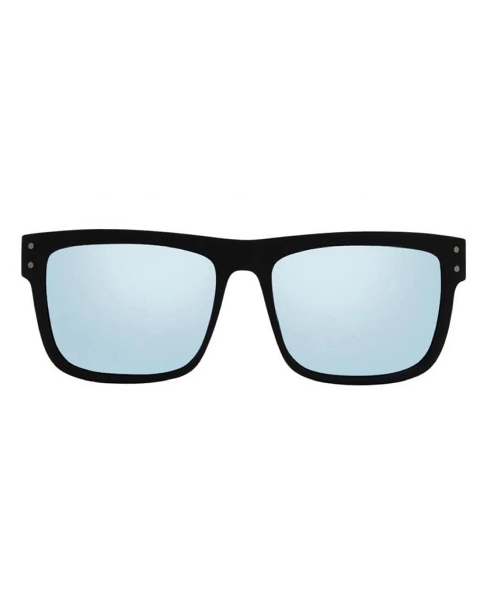 V Lander Sunglasses - Black Soft Touch Rubber/Blue Mirror Polarized