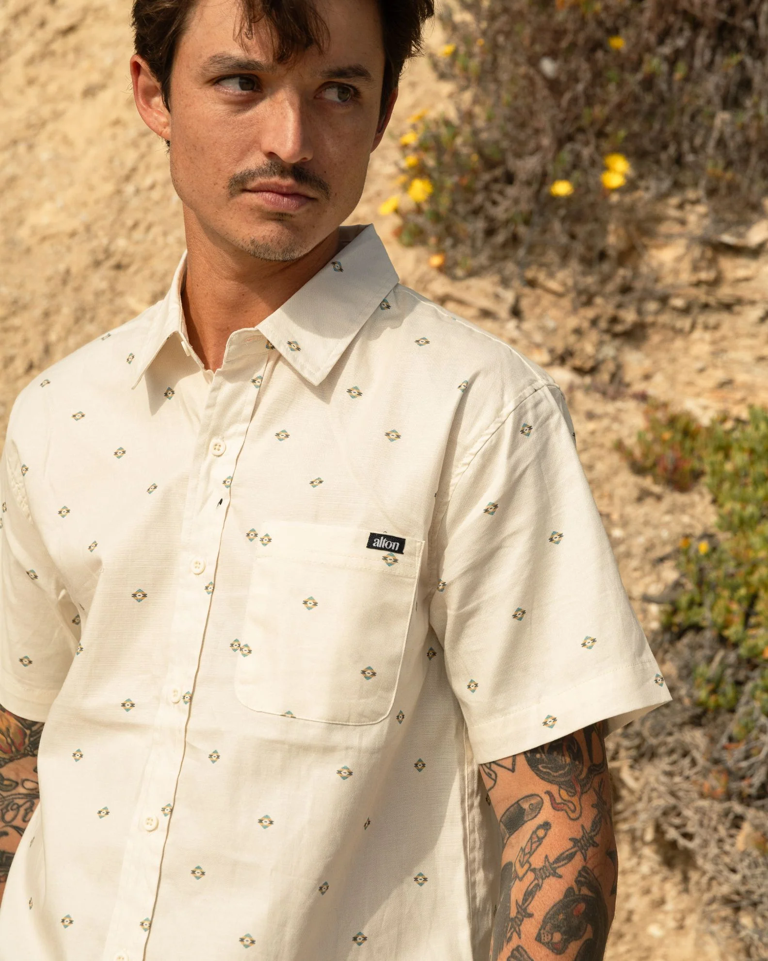 Ventana S/ Woven Shirt - Natural