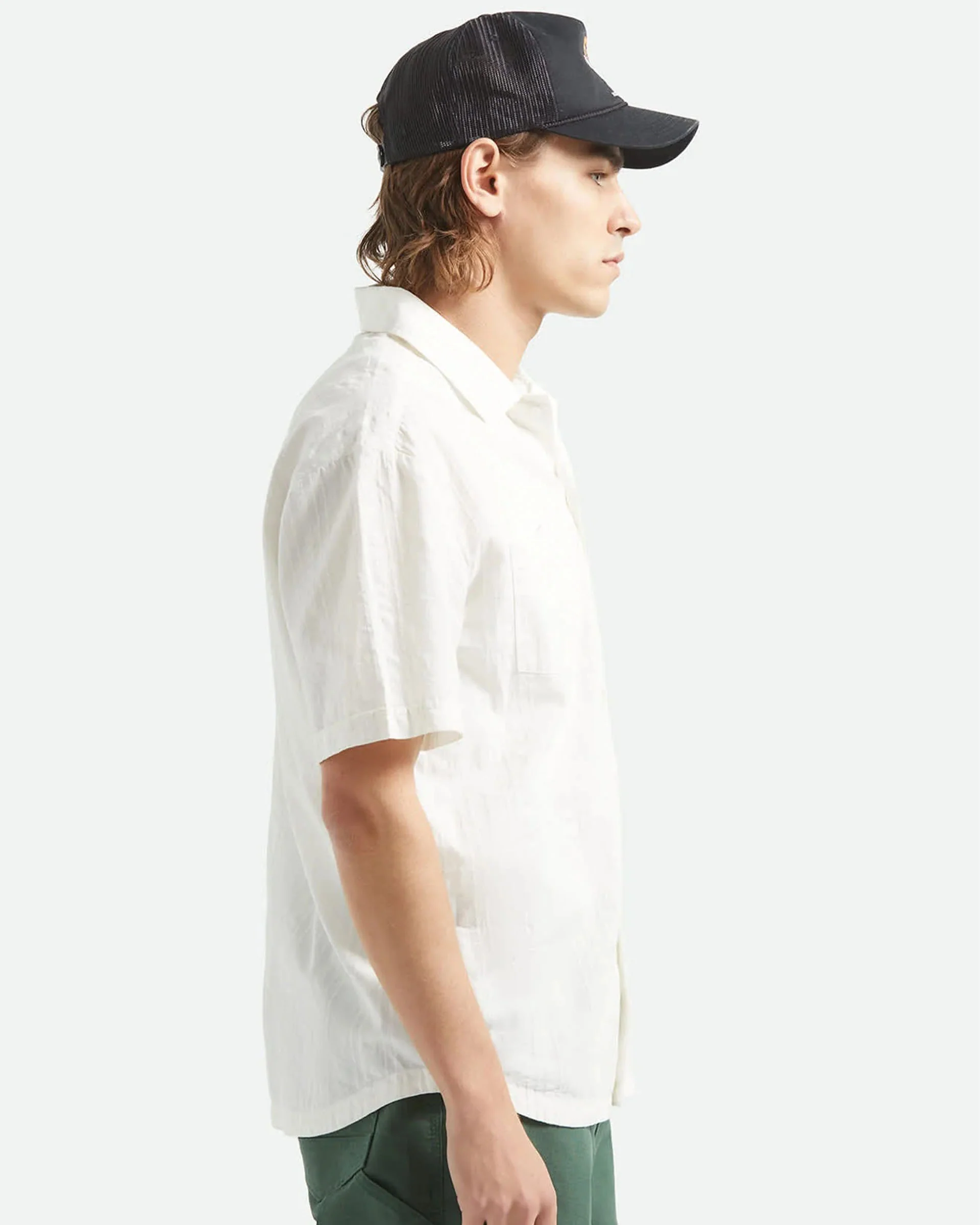 Vintage S/S Shirt - Off White Jacquard Stripe - Image 6