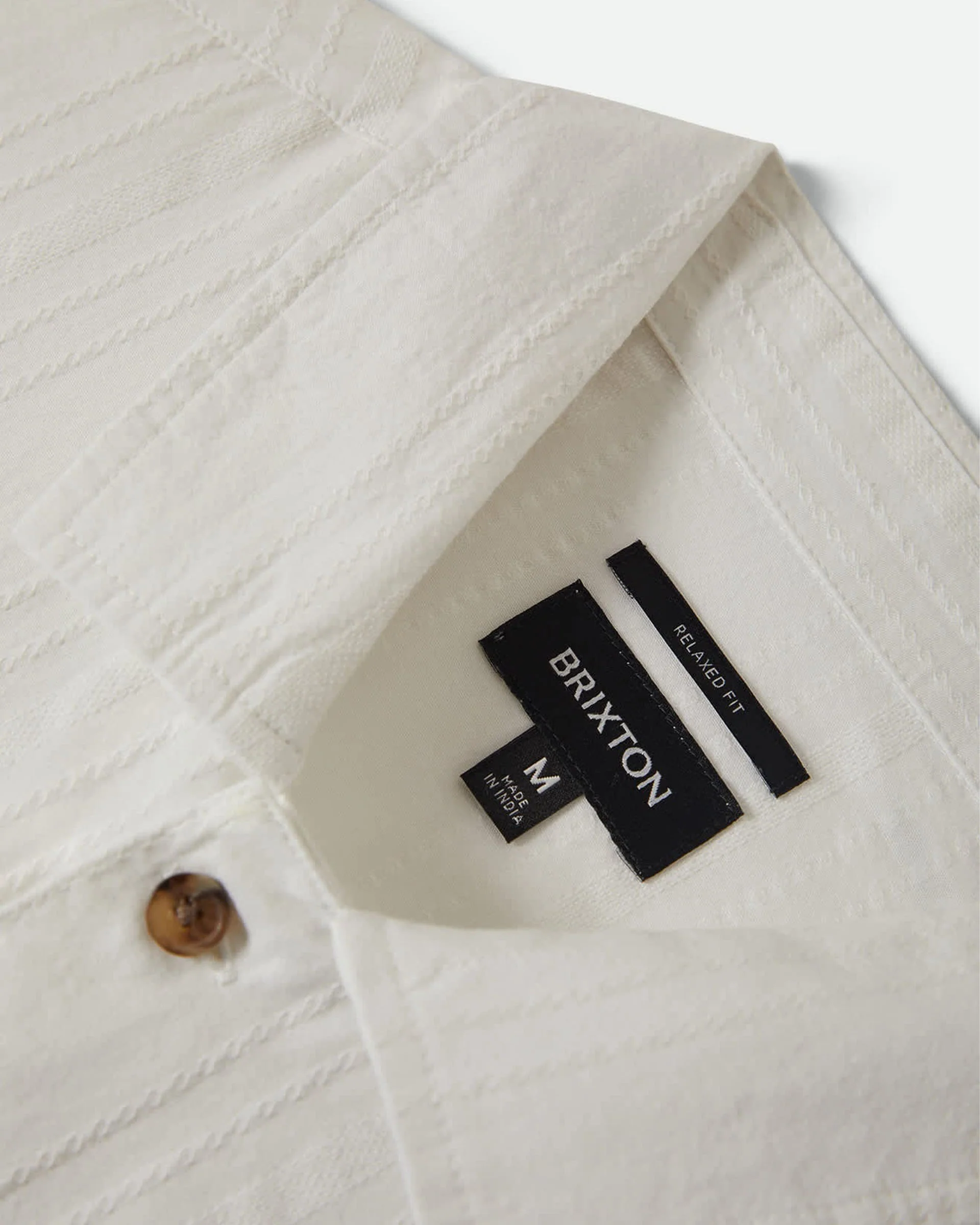Vintage S/S Shirt - Off White Jacquard Stripe - Image 9