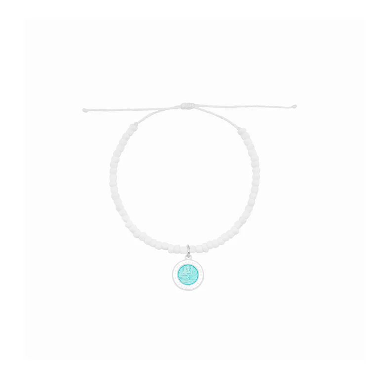 Wave Washed Beaded String Bracelet - Aqua