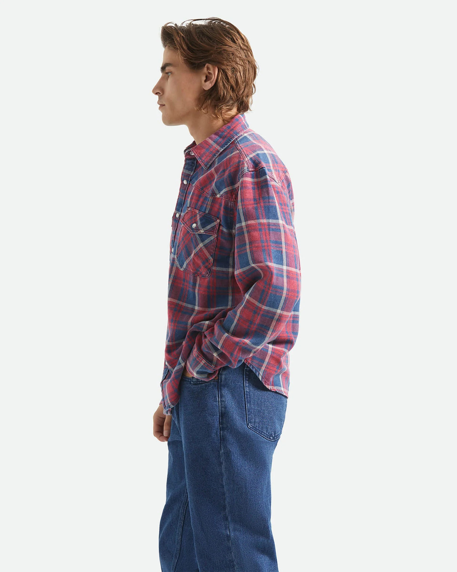 Waylon Lightweight Overshirt - Denim Plaid - Image 3