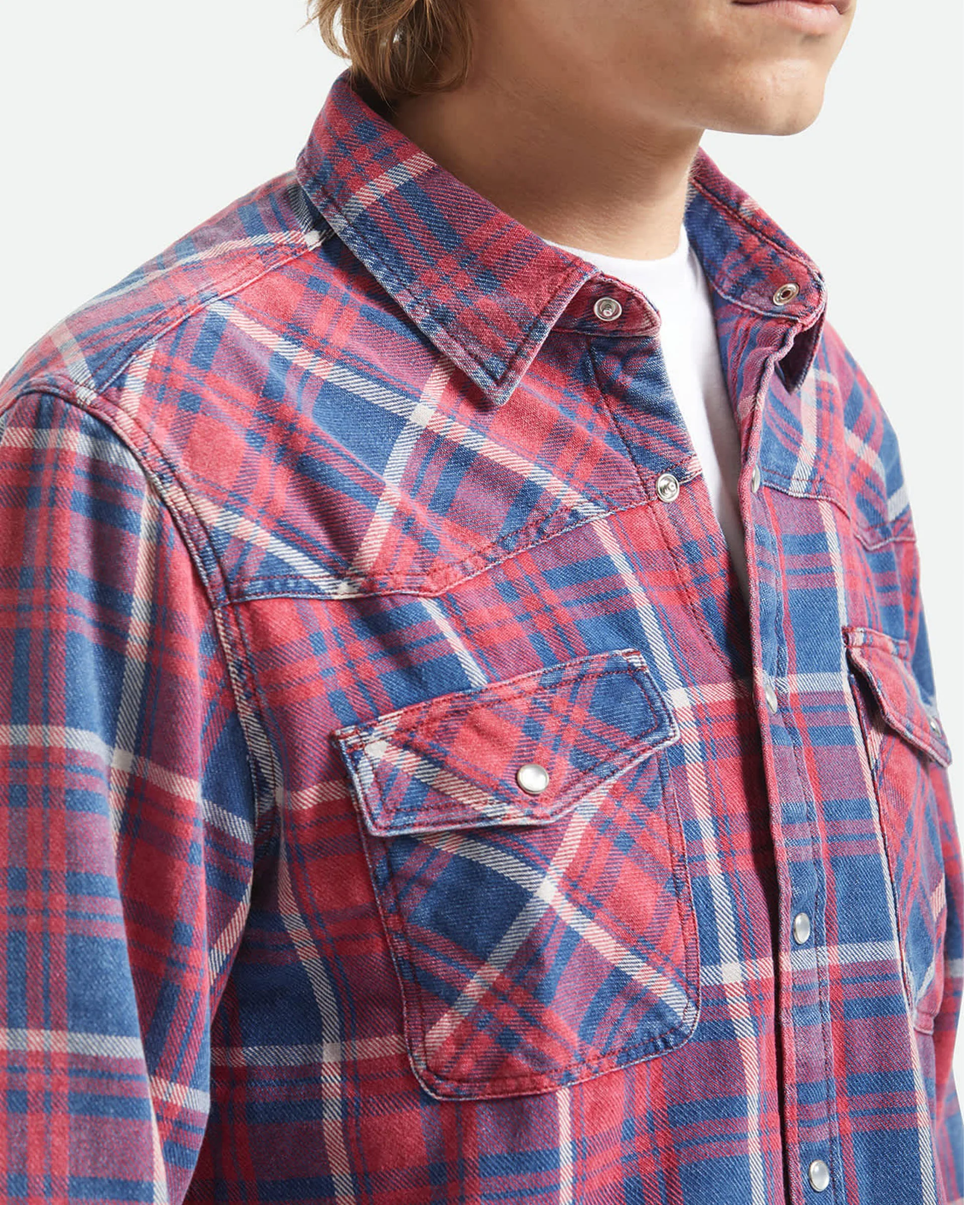 Waylon Lightweight Overshirt - Denim Plaid - Image 5