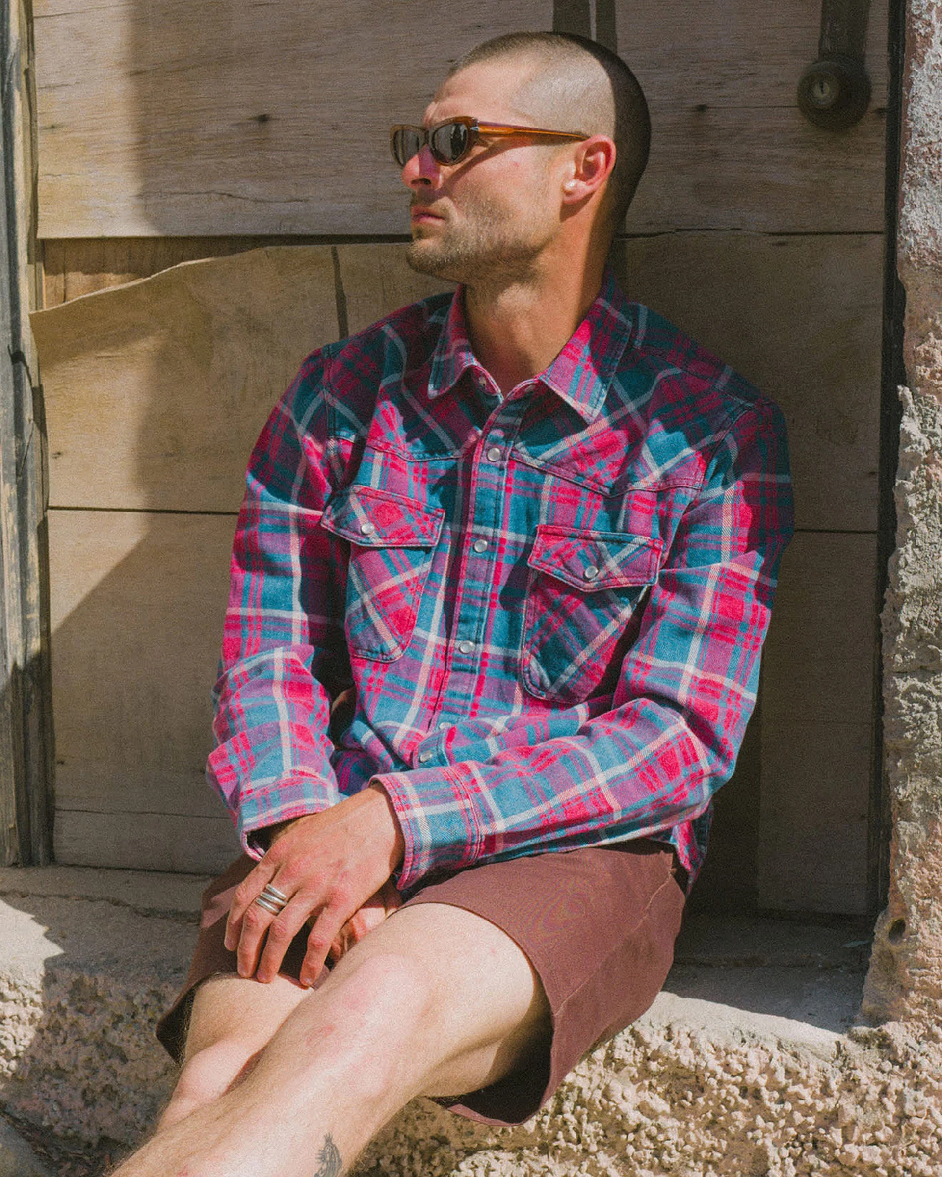 Waylon Lightweight Overshirt - Denim Plaid - Image 7