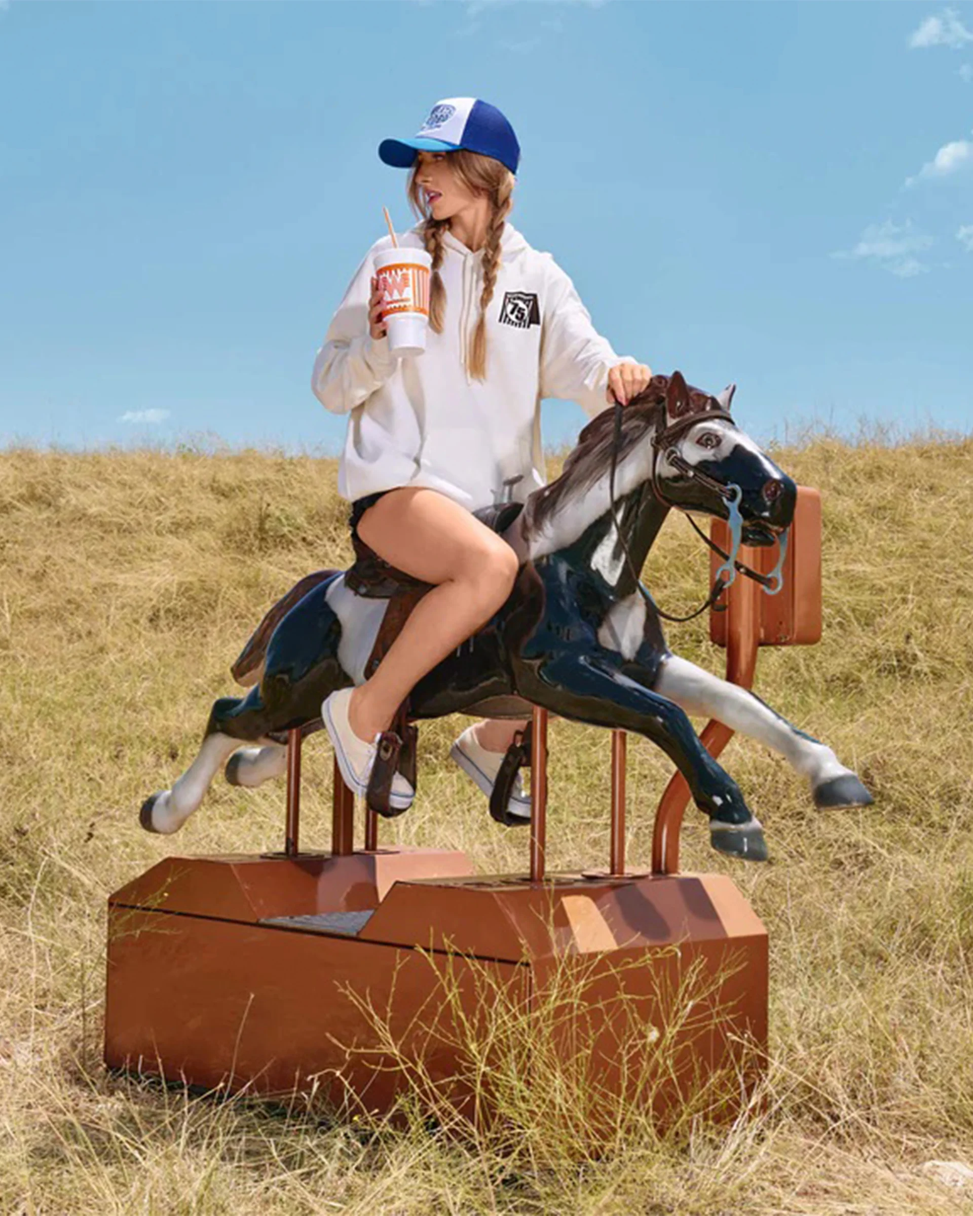 Whataburger x Sendero Whatarodeo Hoodie - Vintage White - Image 3