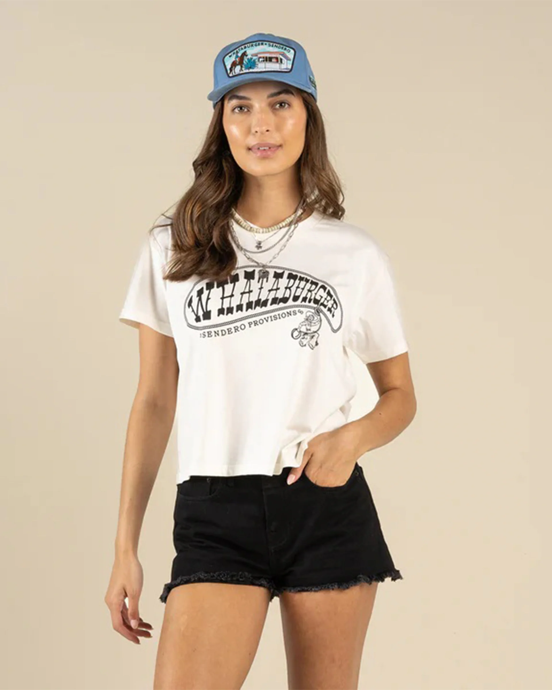 Whataburger x Sendero WhataRopin' Boxy Tee - Vintage White