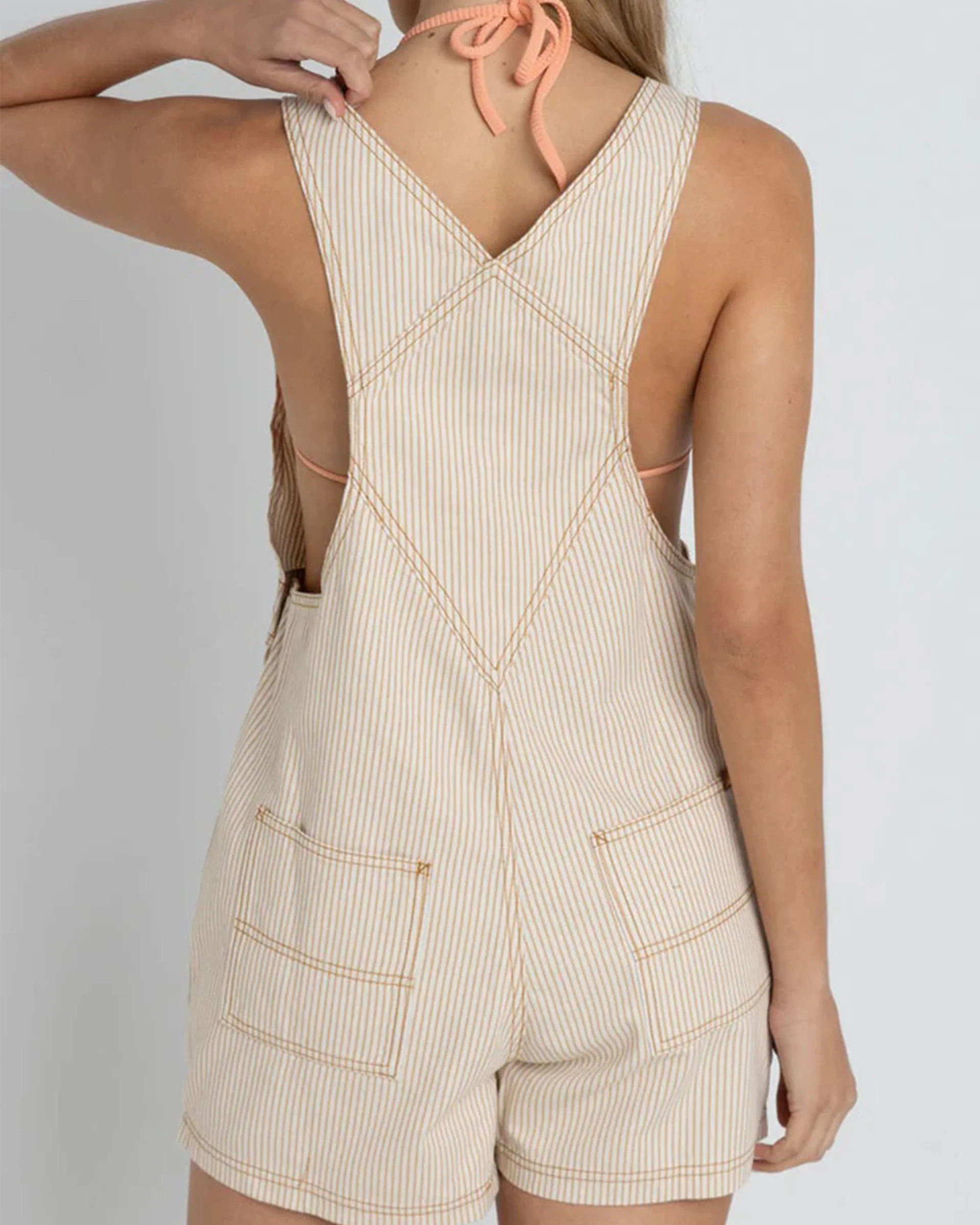 Willa Stripe Short Overall - Sand - Image 3