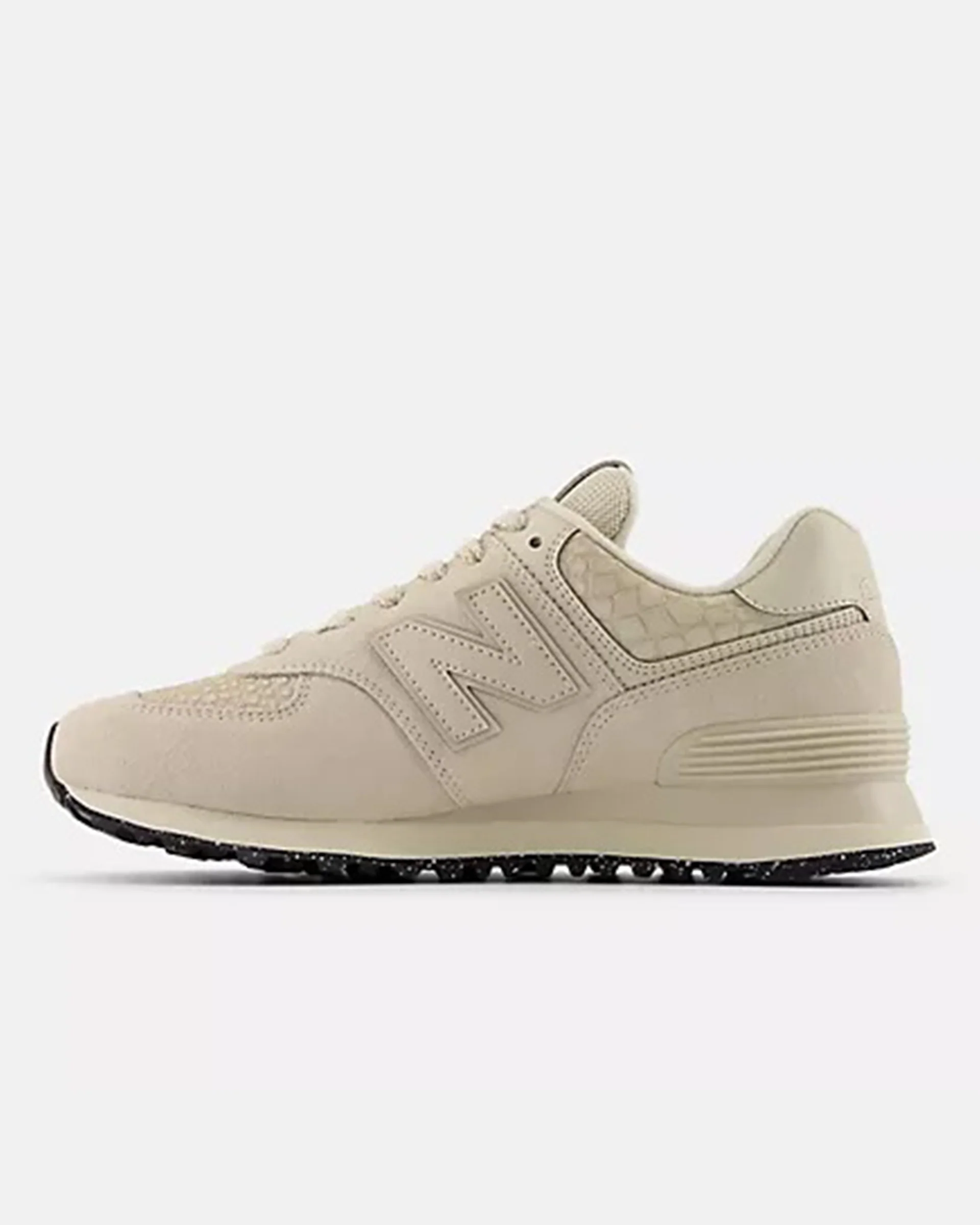 Women's 574 Shoe - White with Bone - Image 3