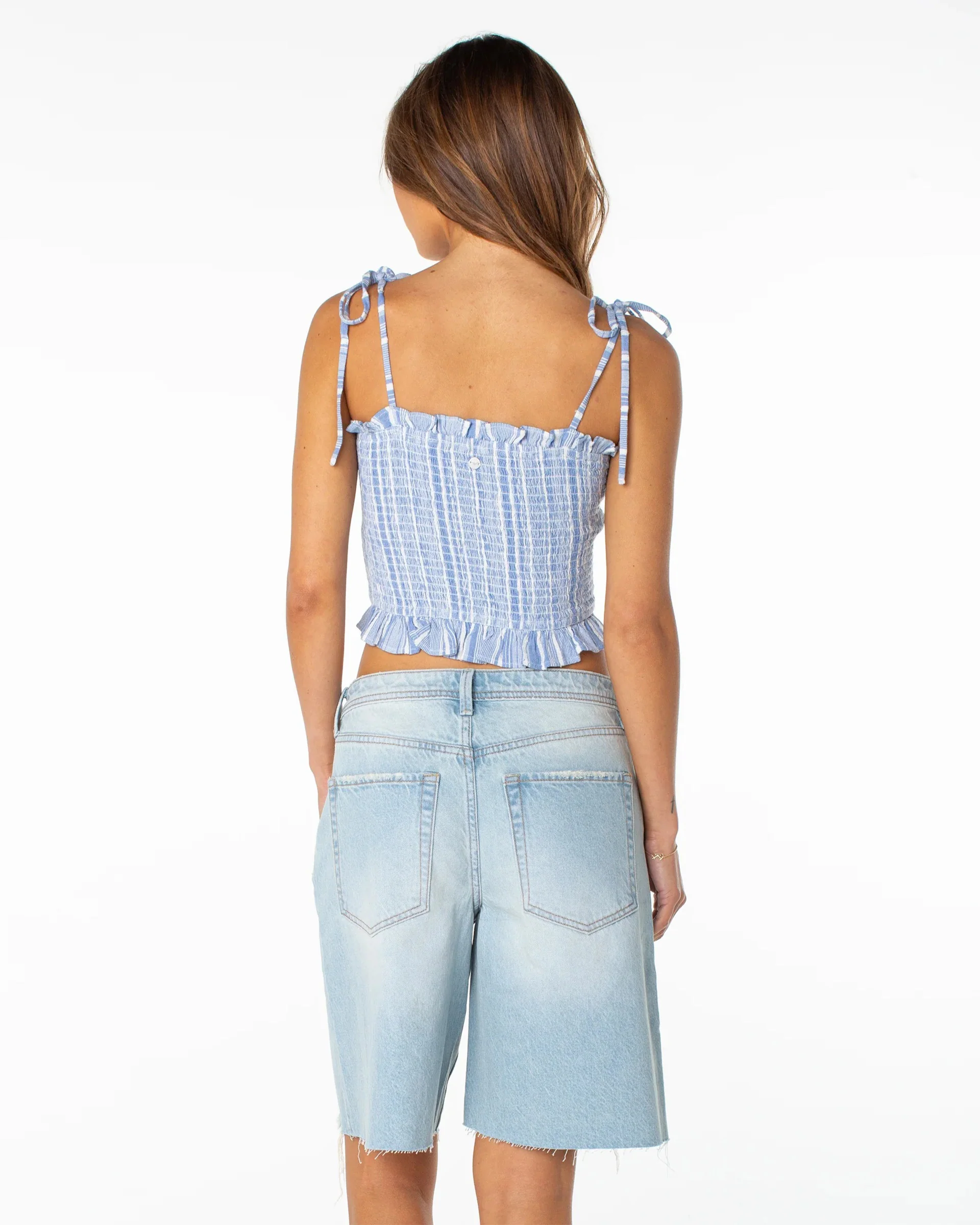 Women's Avalon Tube Top - Cornflower Blue Coastline Stripe - Image 3