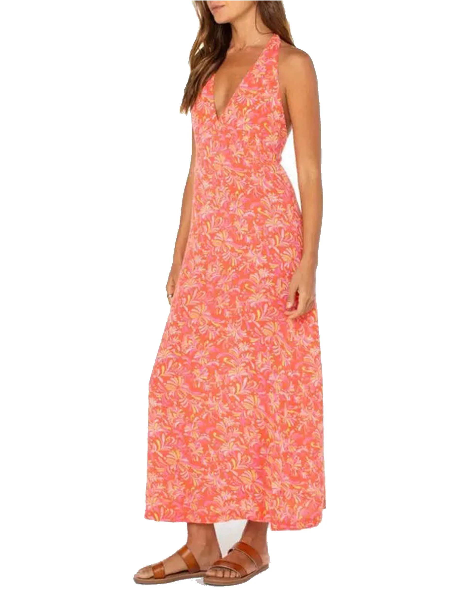 Women's Beach Day Maxi Dress - Hot Coral - Image 3
