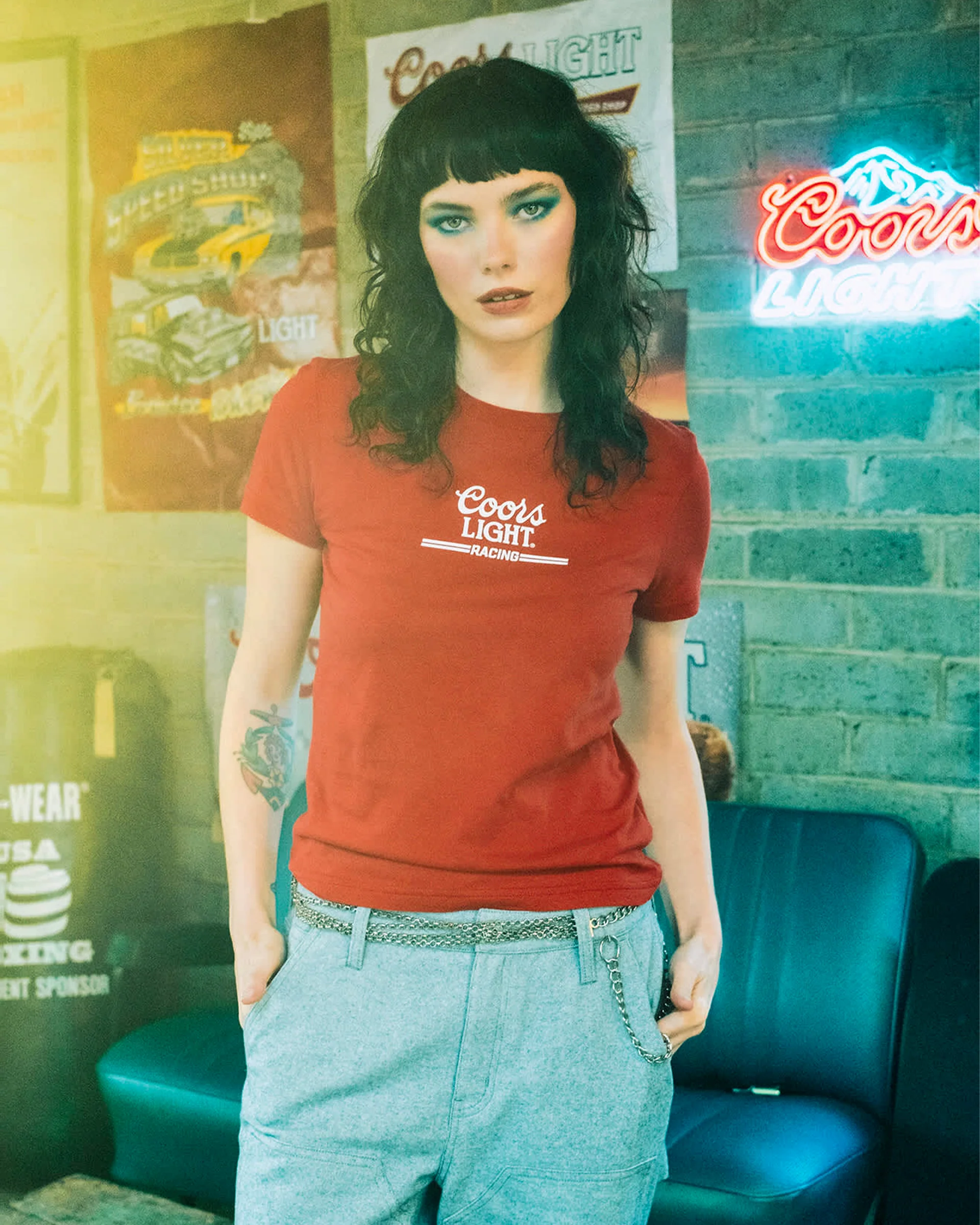 Women's Coors Light Racing Fitted S/S T-Shirt - Coors Red - Image 4