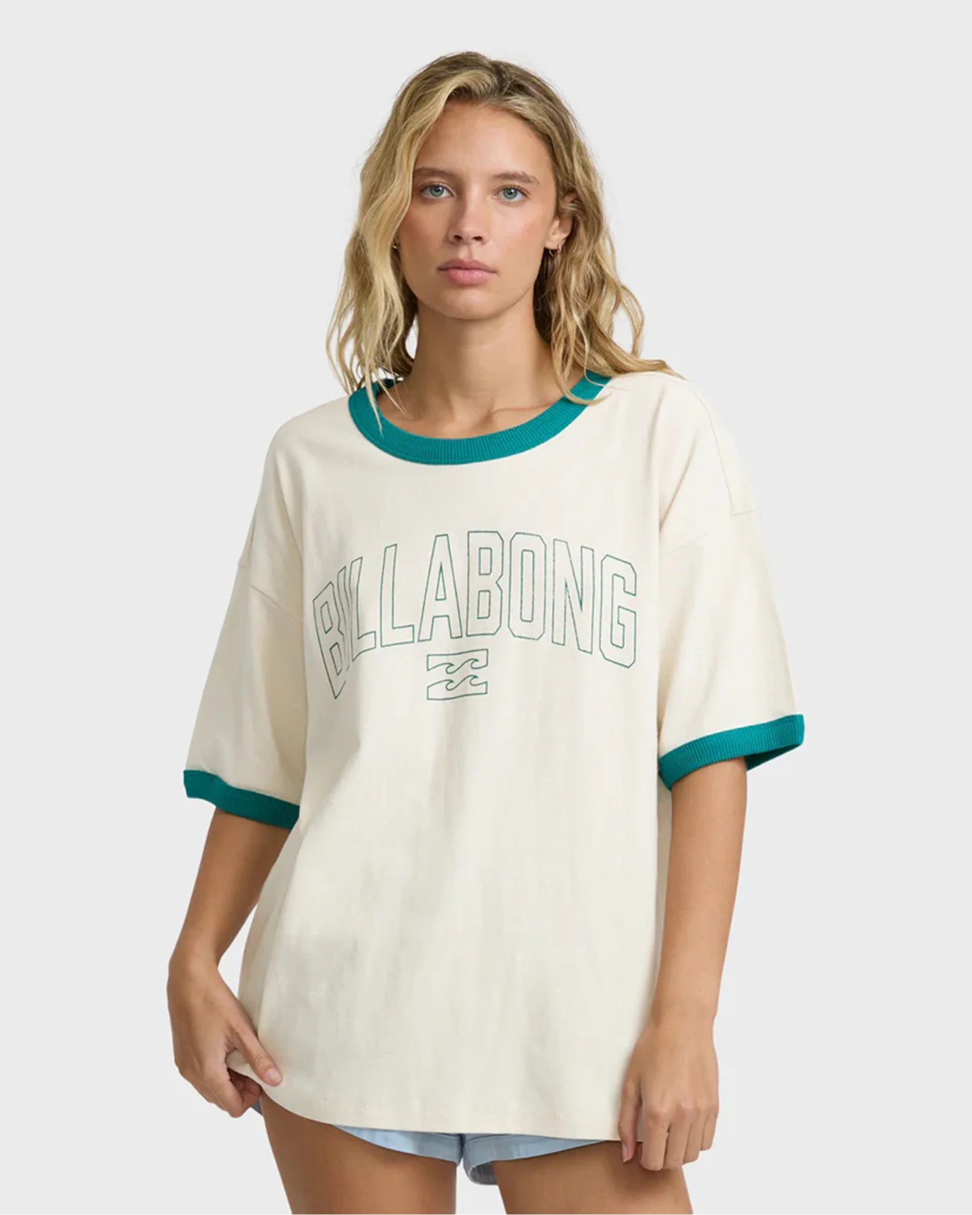 Women's Go West Ringer S/S T-Shirt - White Cap