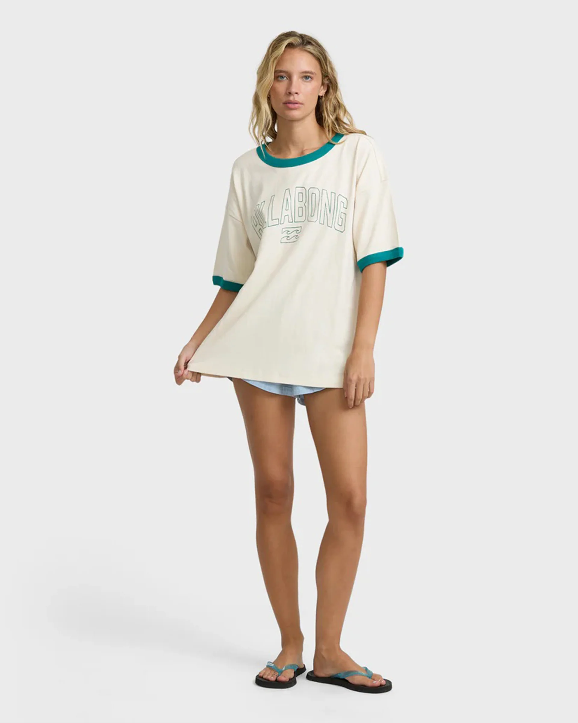Women's Go West Ringer S/S T-Shirt - White Cap - Image 3