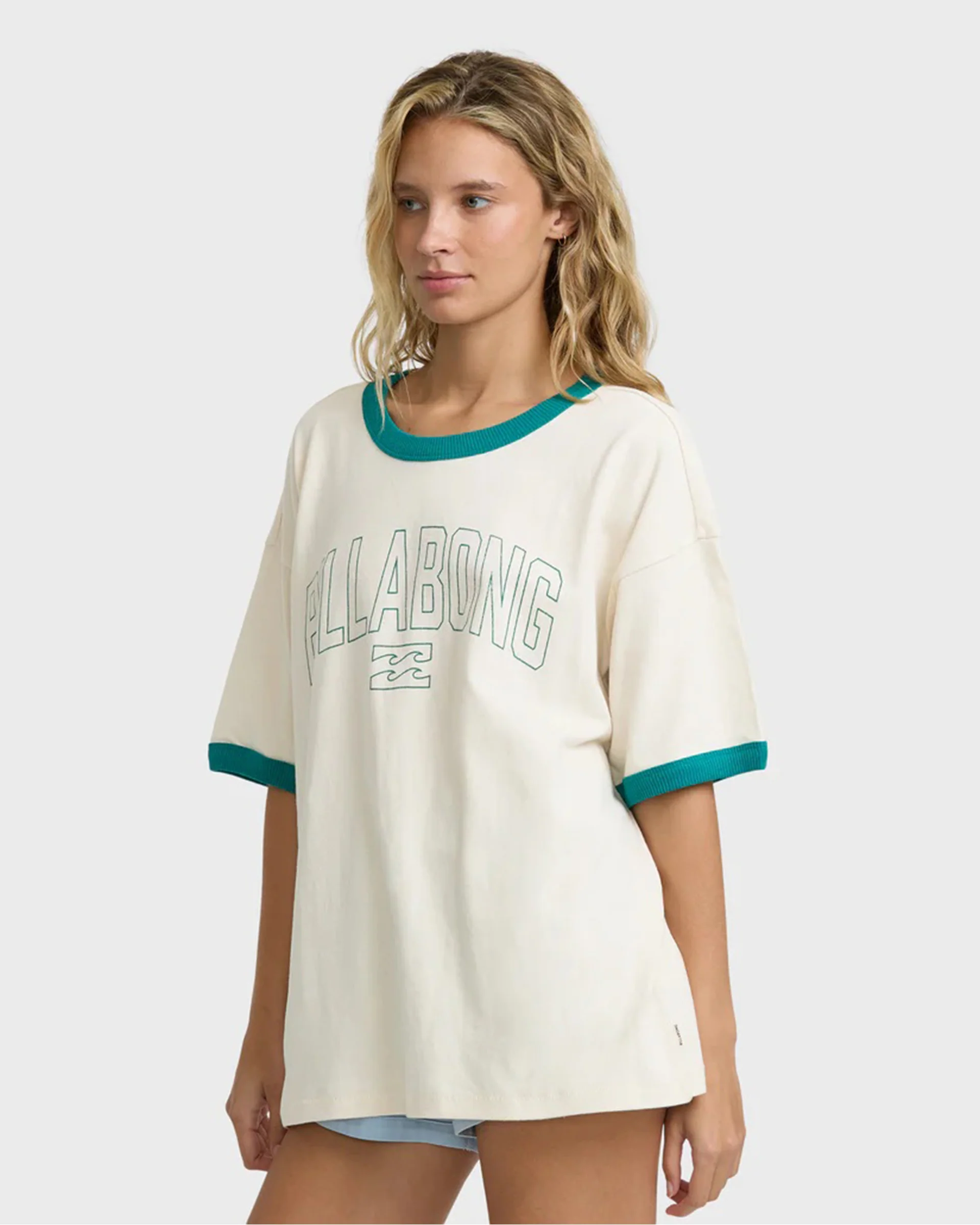 Women's Go West Ringer S/S T-Shirt - White Cap - Image 4