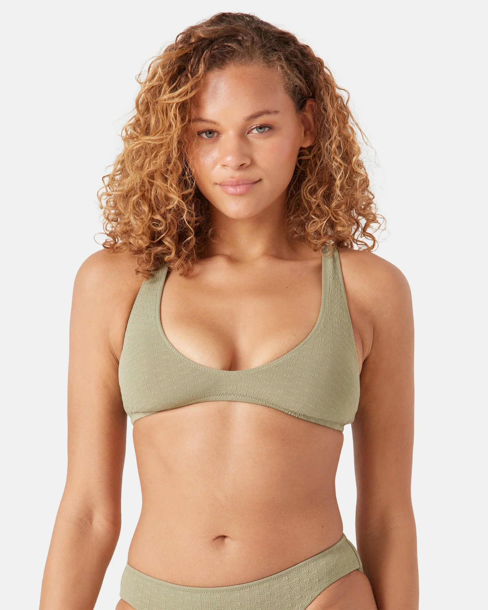 Women's Haleiwa Bralette Bikini Top - Oil Green