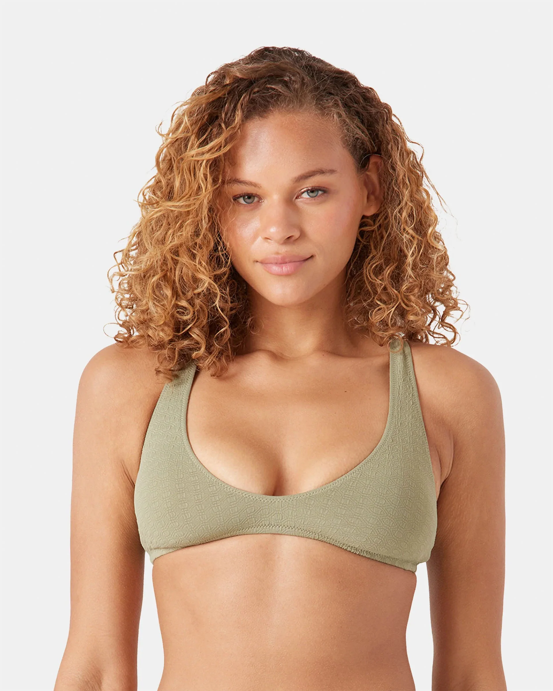 Women's Haleiwa Bralette Bikini Top - Oil Green - Image 3