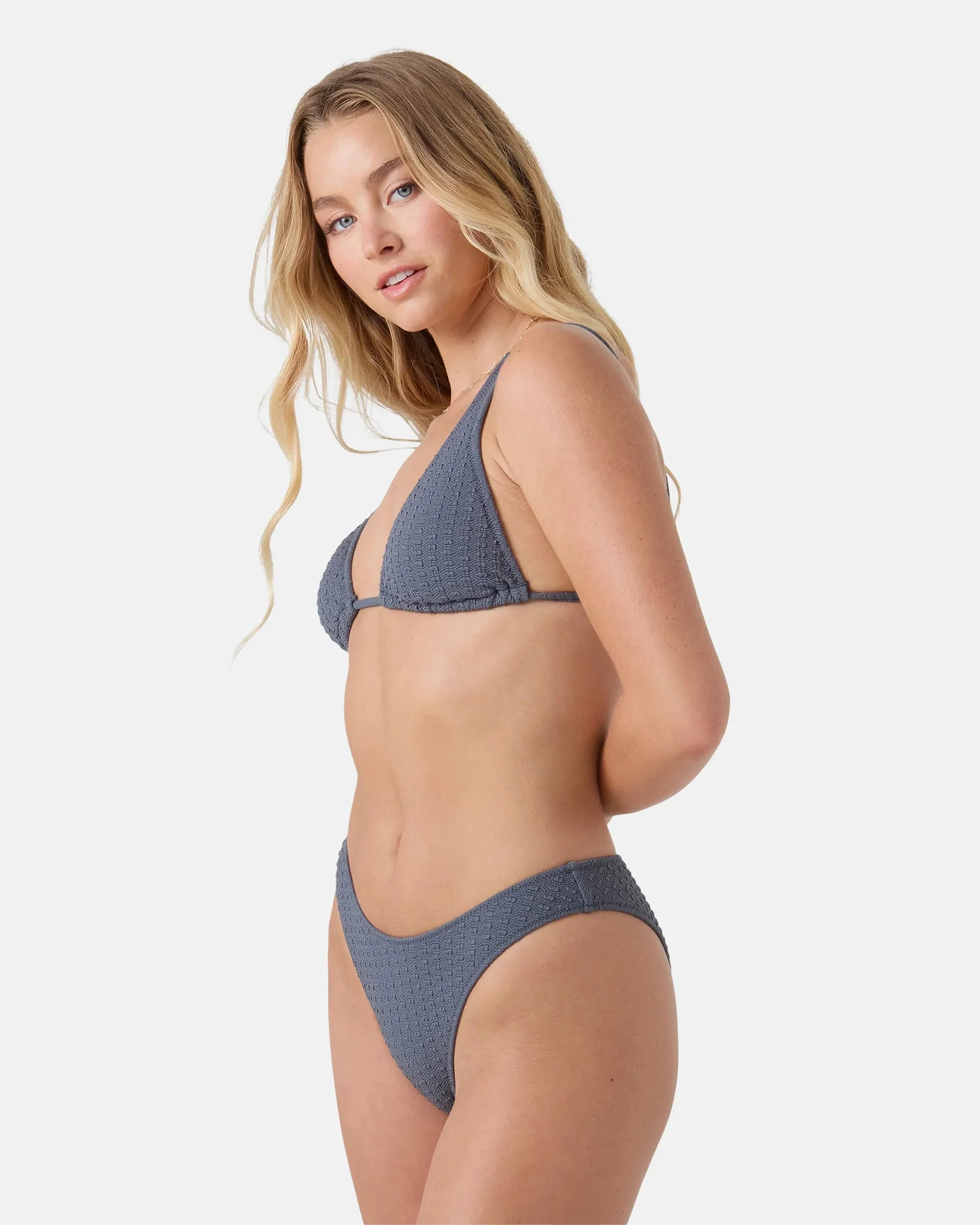 Women's Haleiwa Scoop Cheeky Bikini Bottom - Gray Combo - Image 3