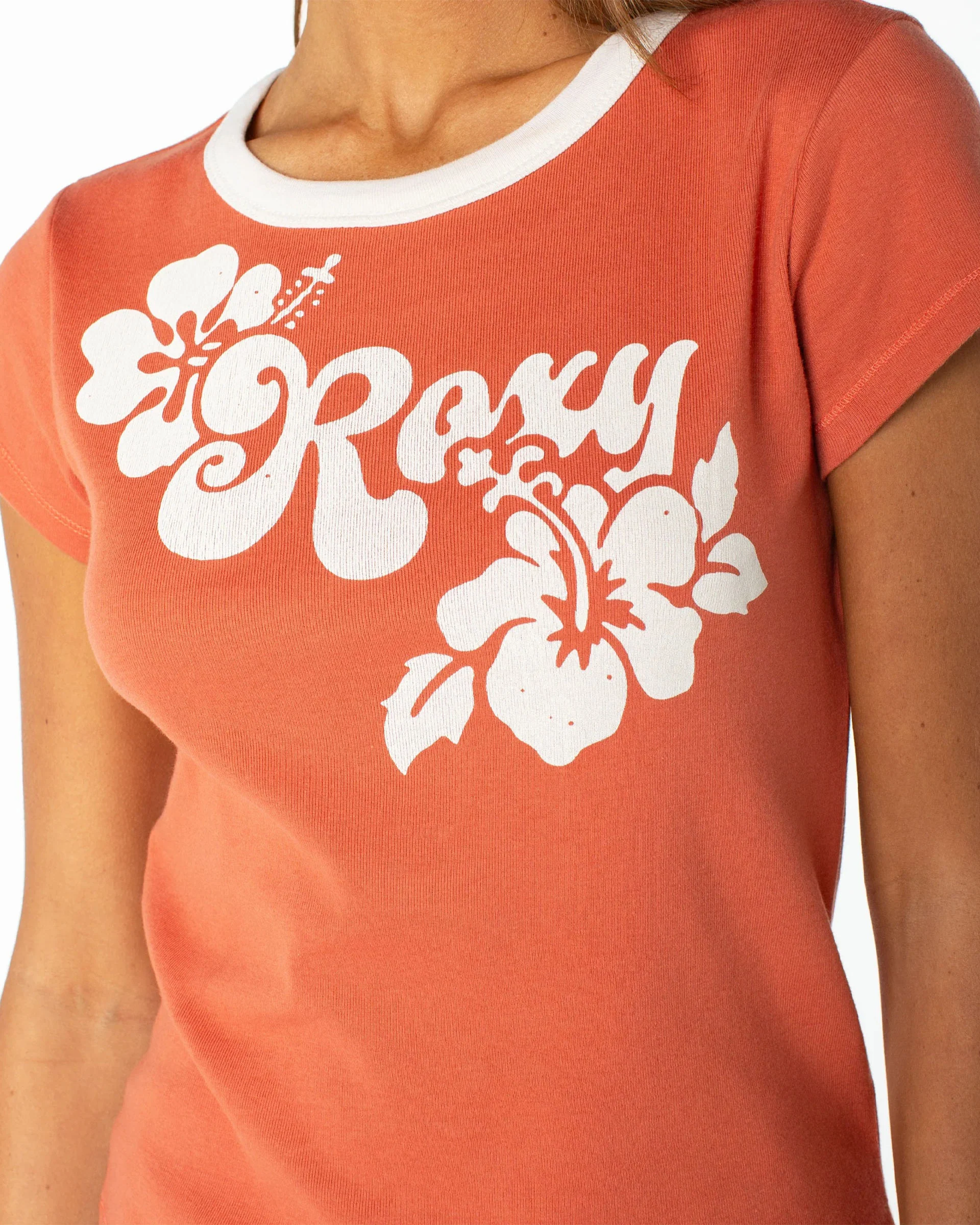 Women's Hibiscus View 90's Baby T-Shirt - Ginger Spice - Image 2
