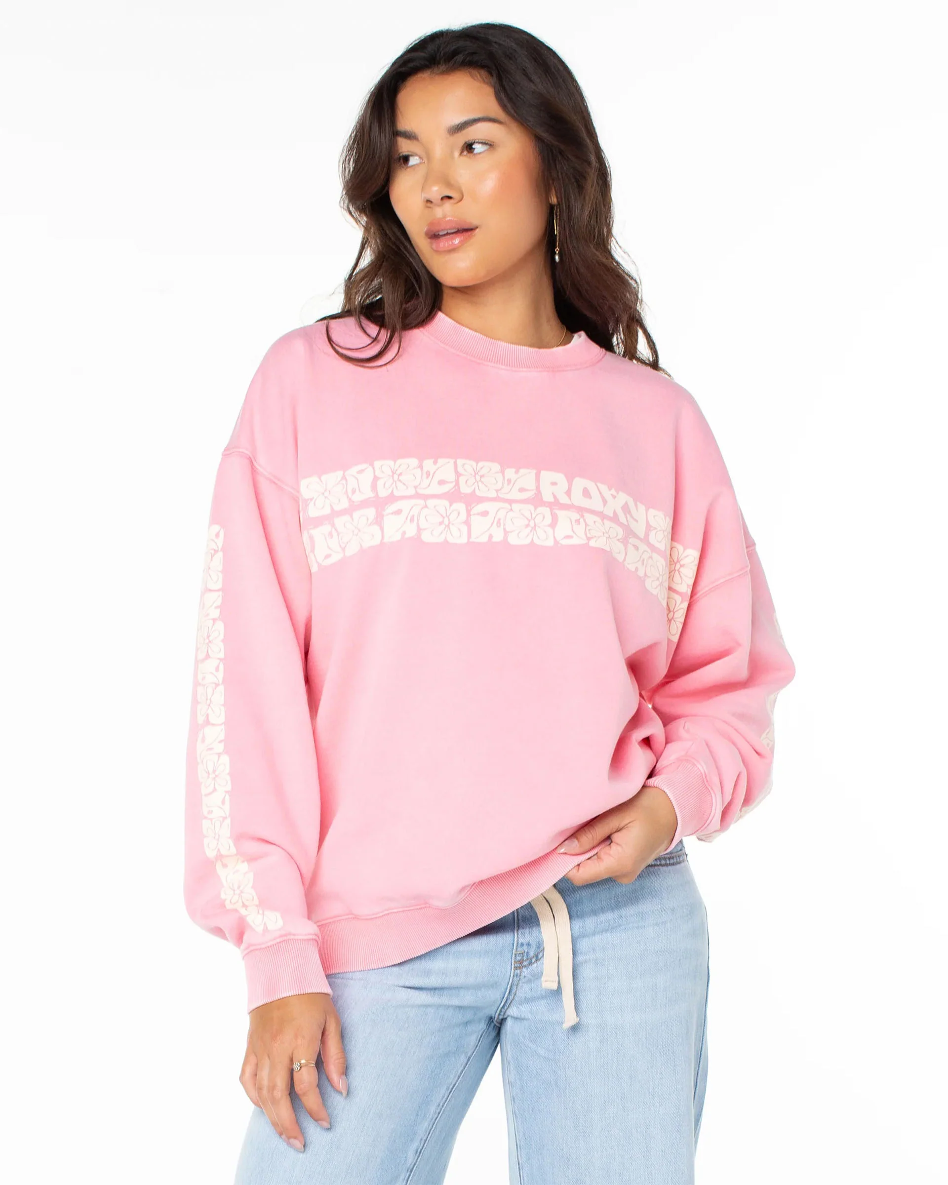 Women's Lineup Oversized Crewneck Sweater - Strawberry Pink - Image 3