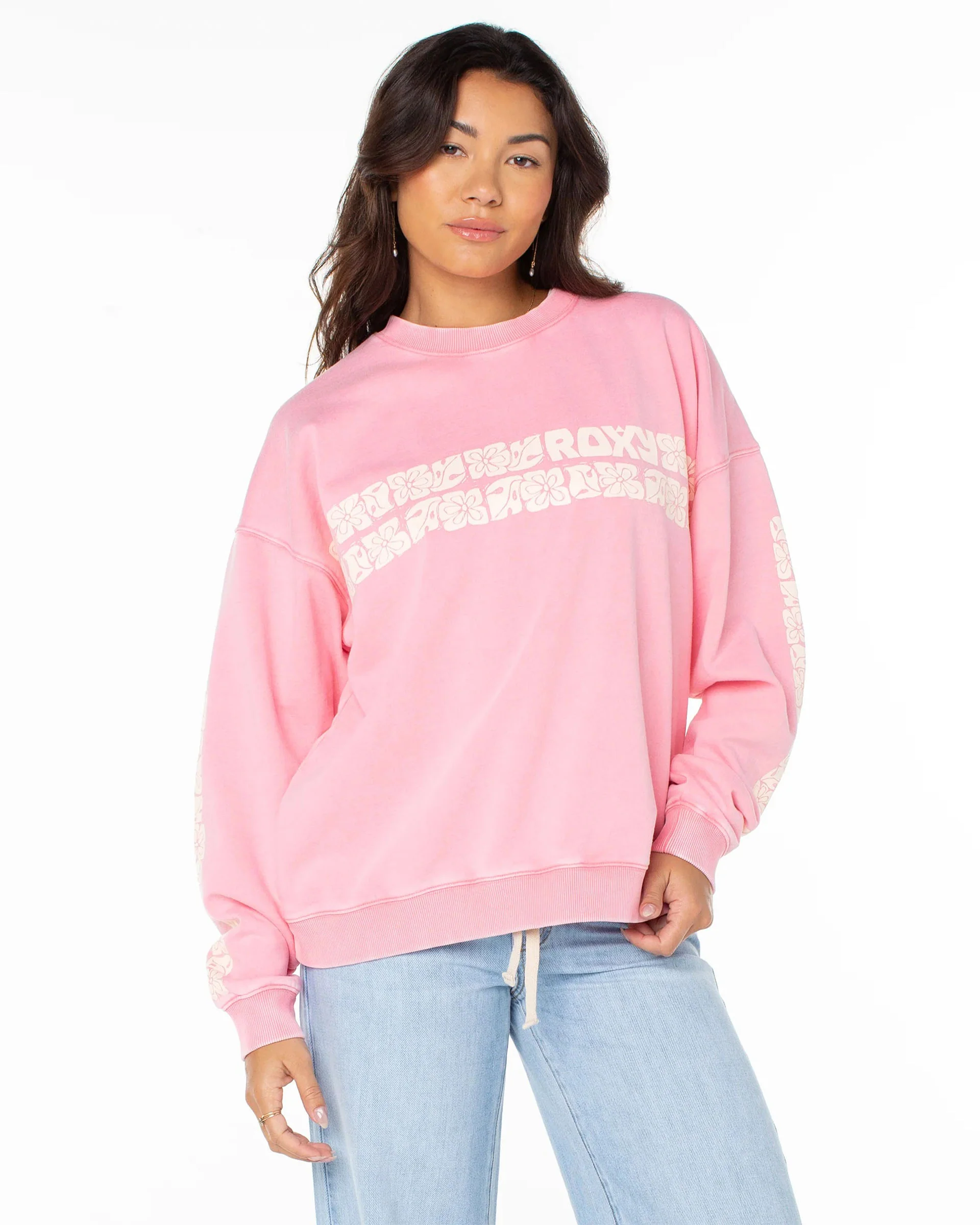 Women's Lineup Oversized Crewneck Sweater - Strawberry Pink - Image 5