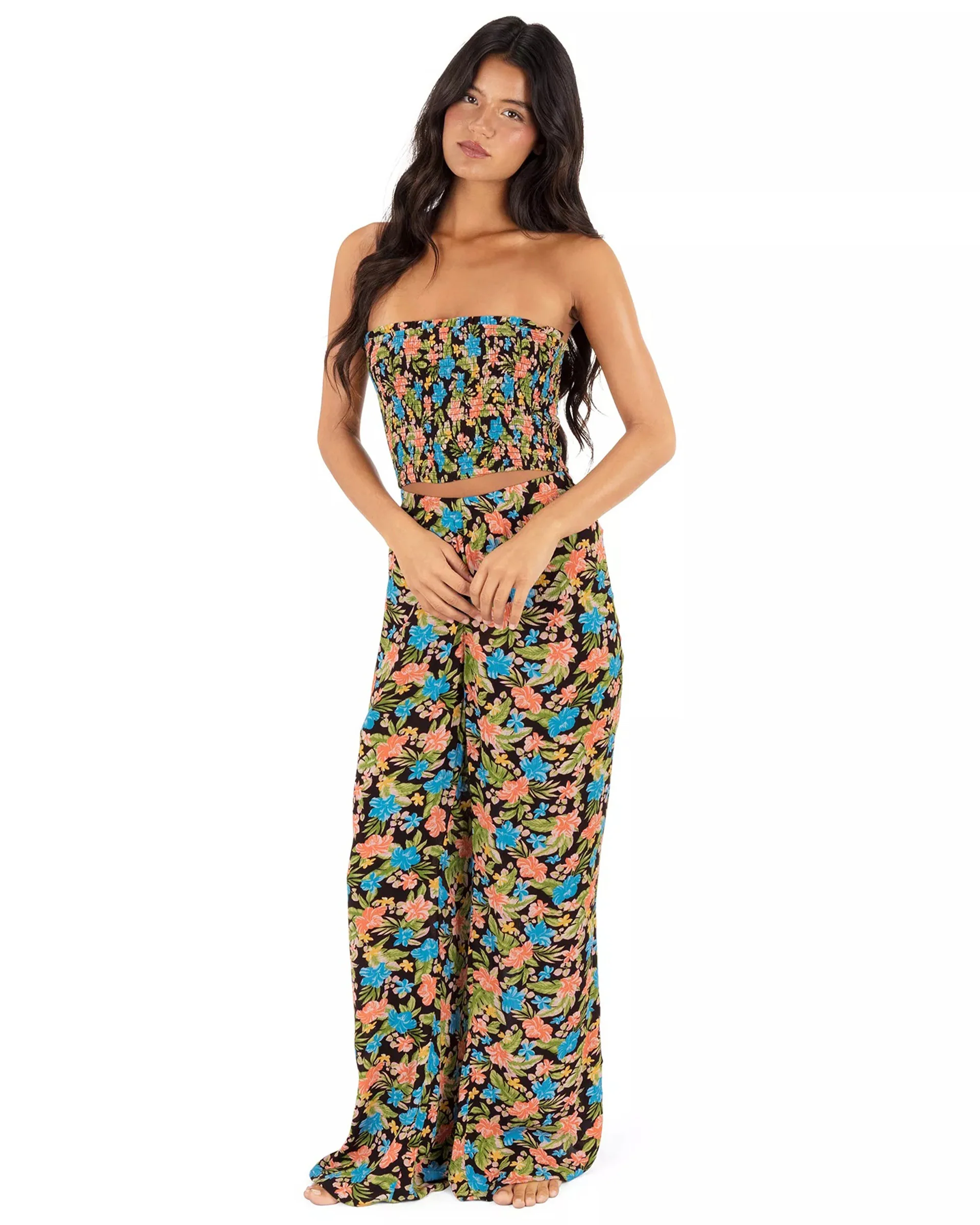 Women's Miami Garden Smocked Top - Mole
