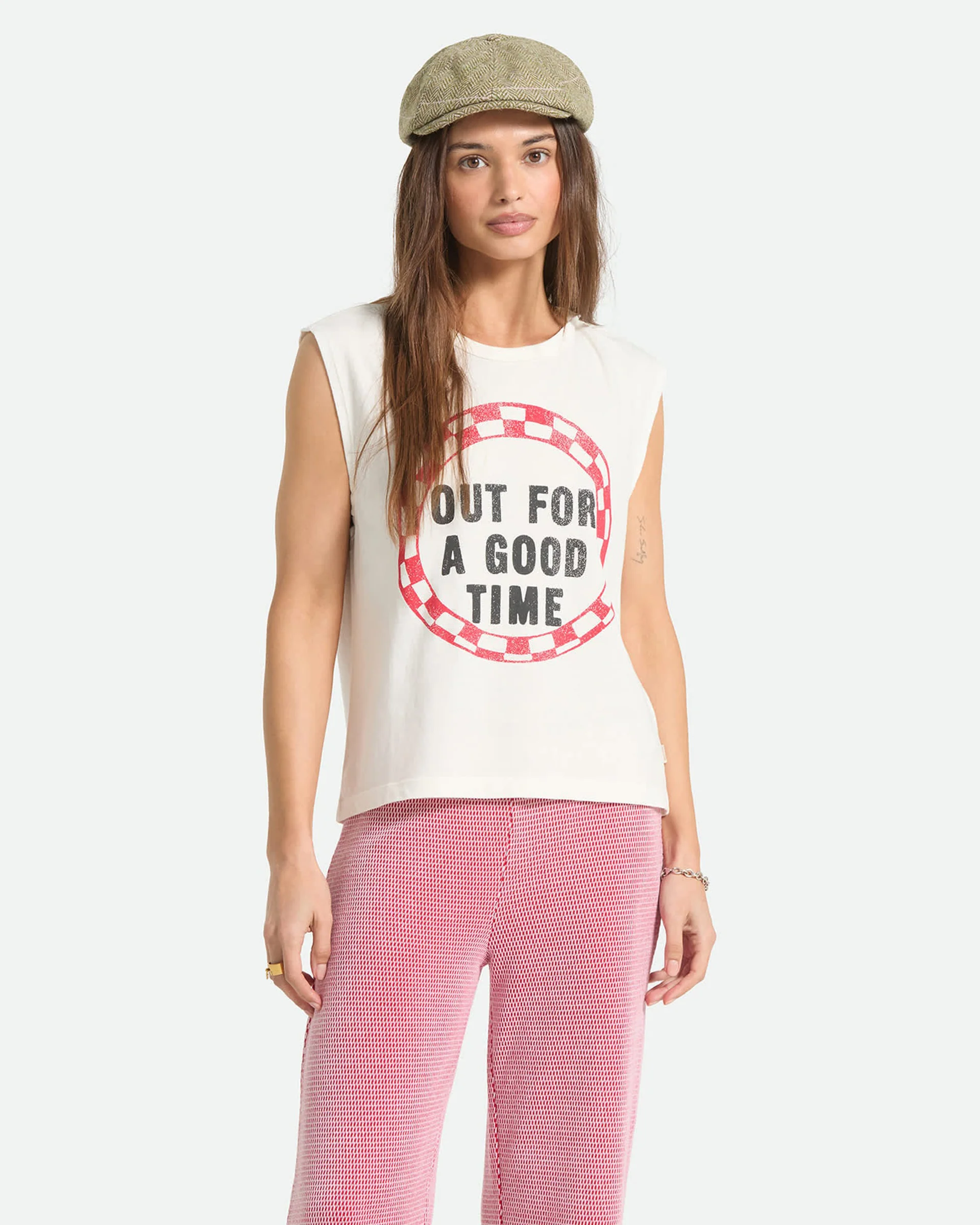 Women's Out For A Good Time Muscle Tank - Off White