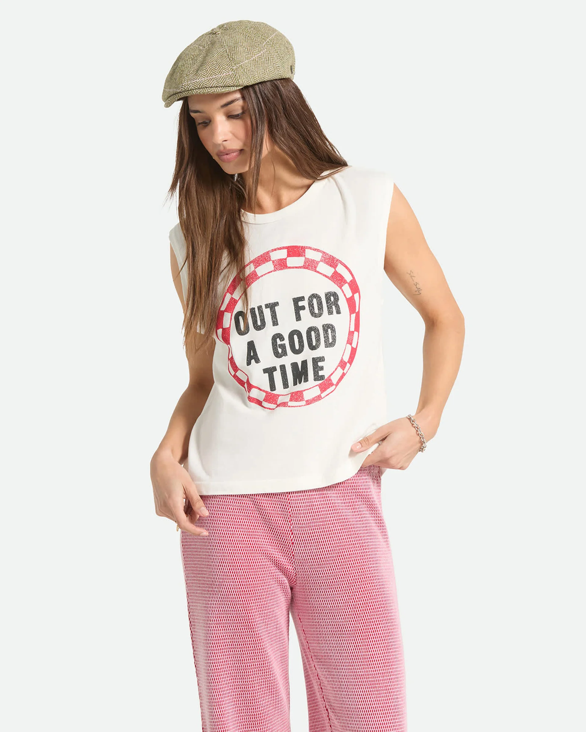 Women's Out For A Good Time Muscle Tank - Off White - Image 5
