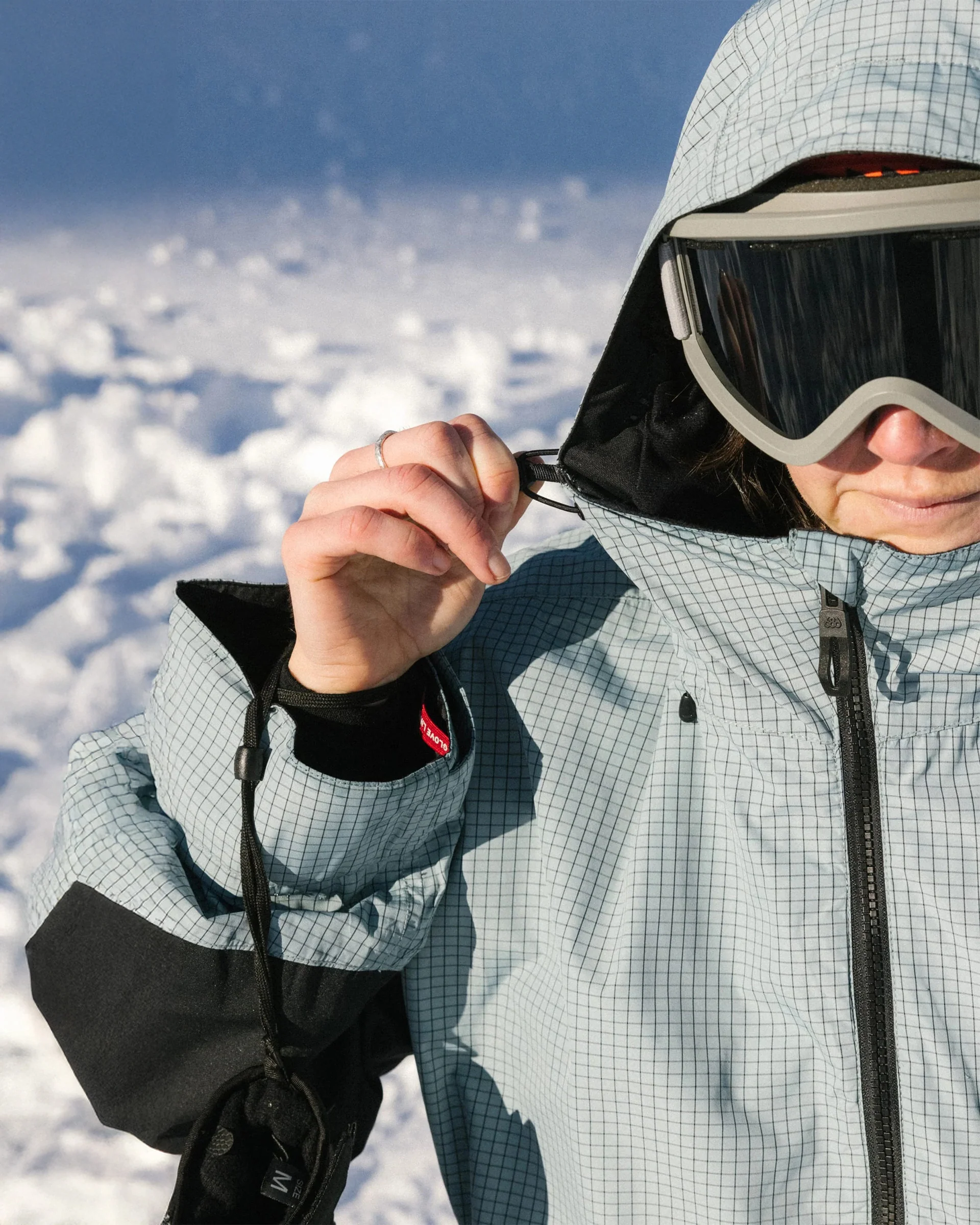 Women's Outline Shell Anorak - Dusty Marine Grid - Image 4