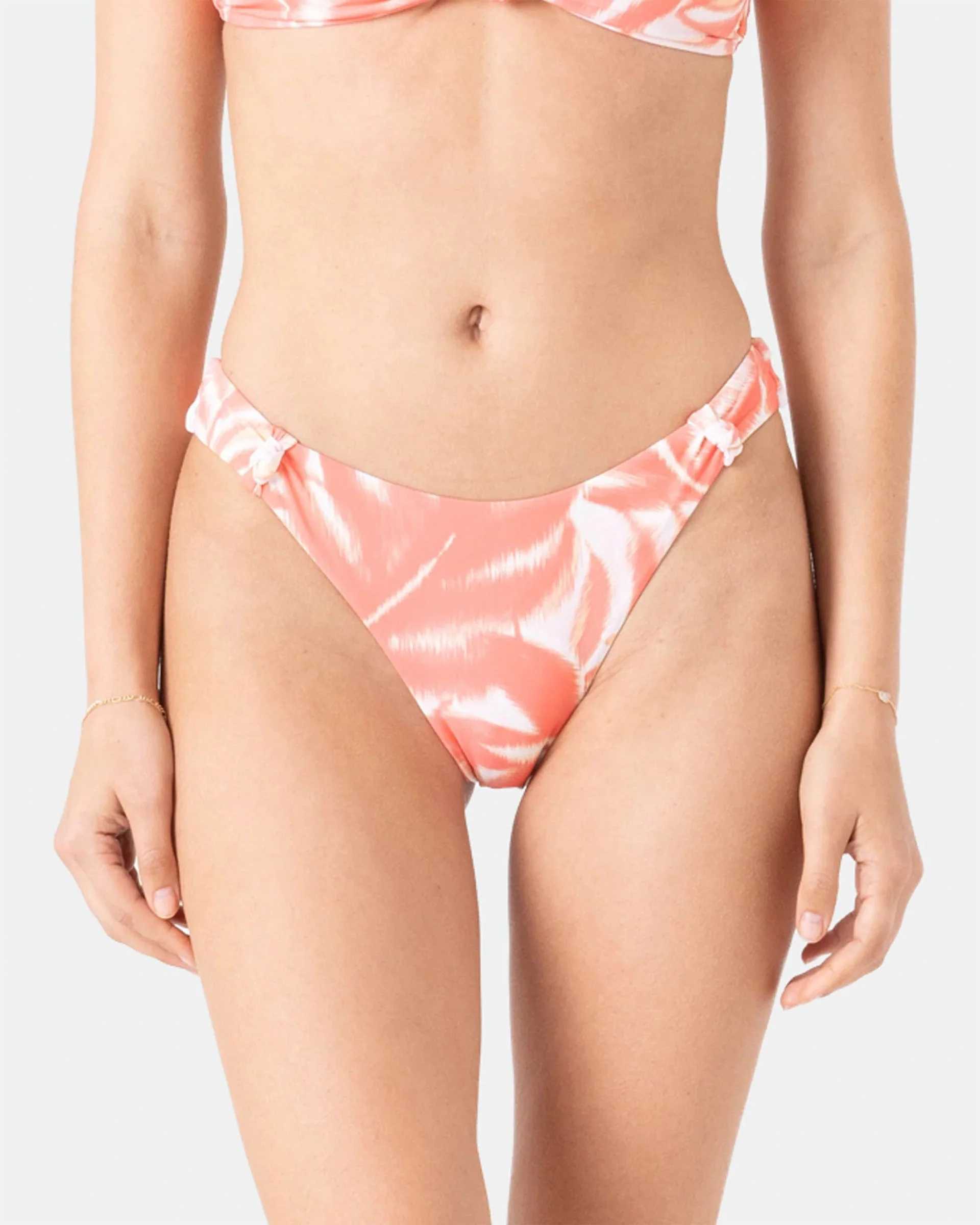Women's Palm Haze Knotted Scoop Cheeky Bikini Bottom - Coralmul