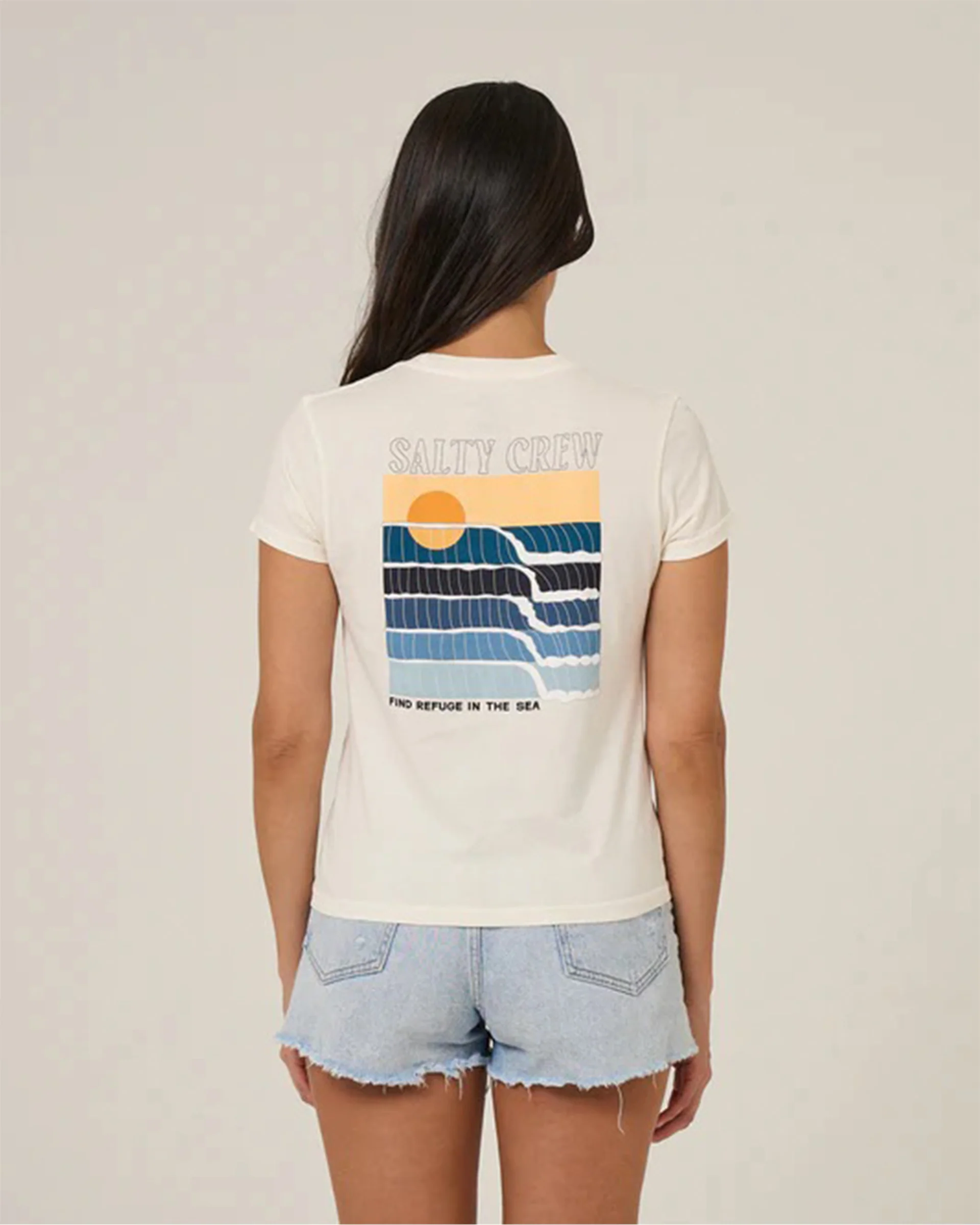 Women's Retro Wave Modern S/S T-Shirt - Off White