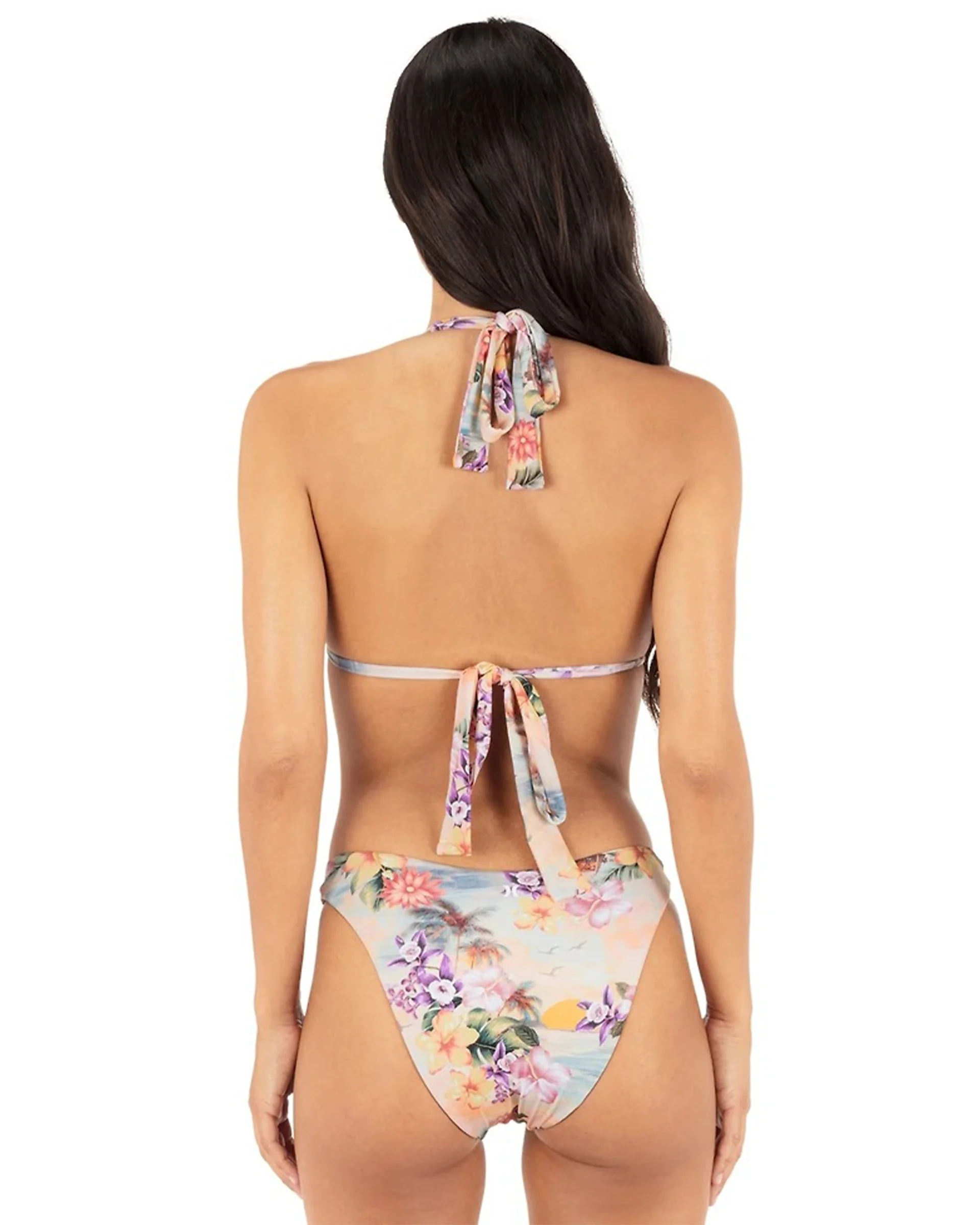 Women's Scenic Sunset Moderate Scoop Knot Swim Bottom - Shell Pink Multi - Image 4