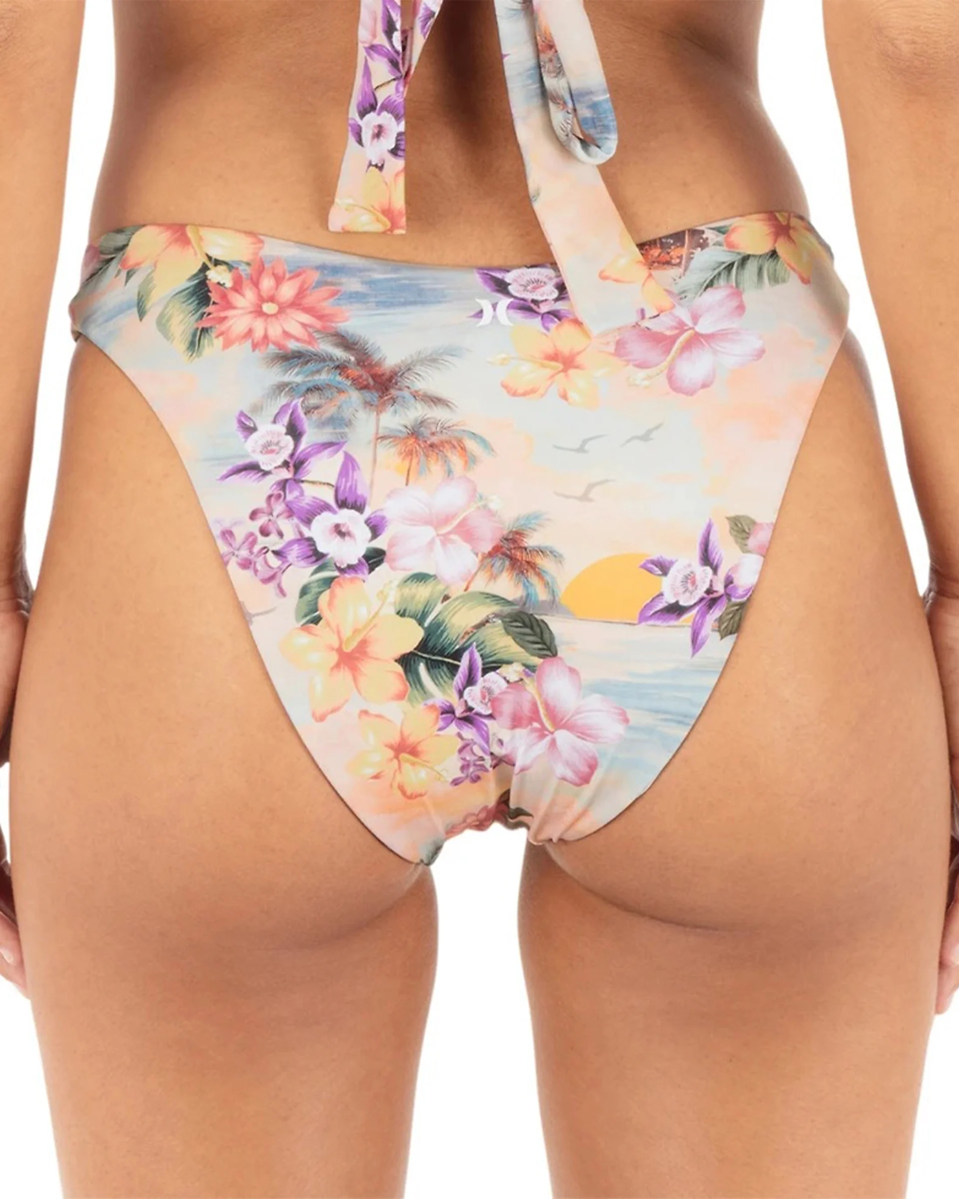 Women's Scenic Sunset Moderate Scoop Knot Swim Bottom - Shell Pink Multi - Image 5
