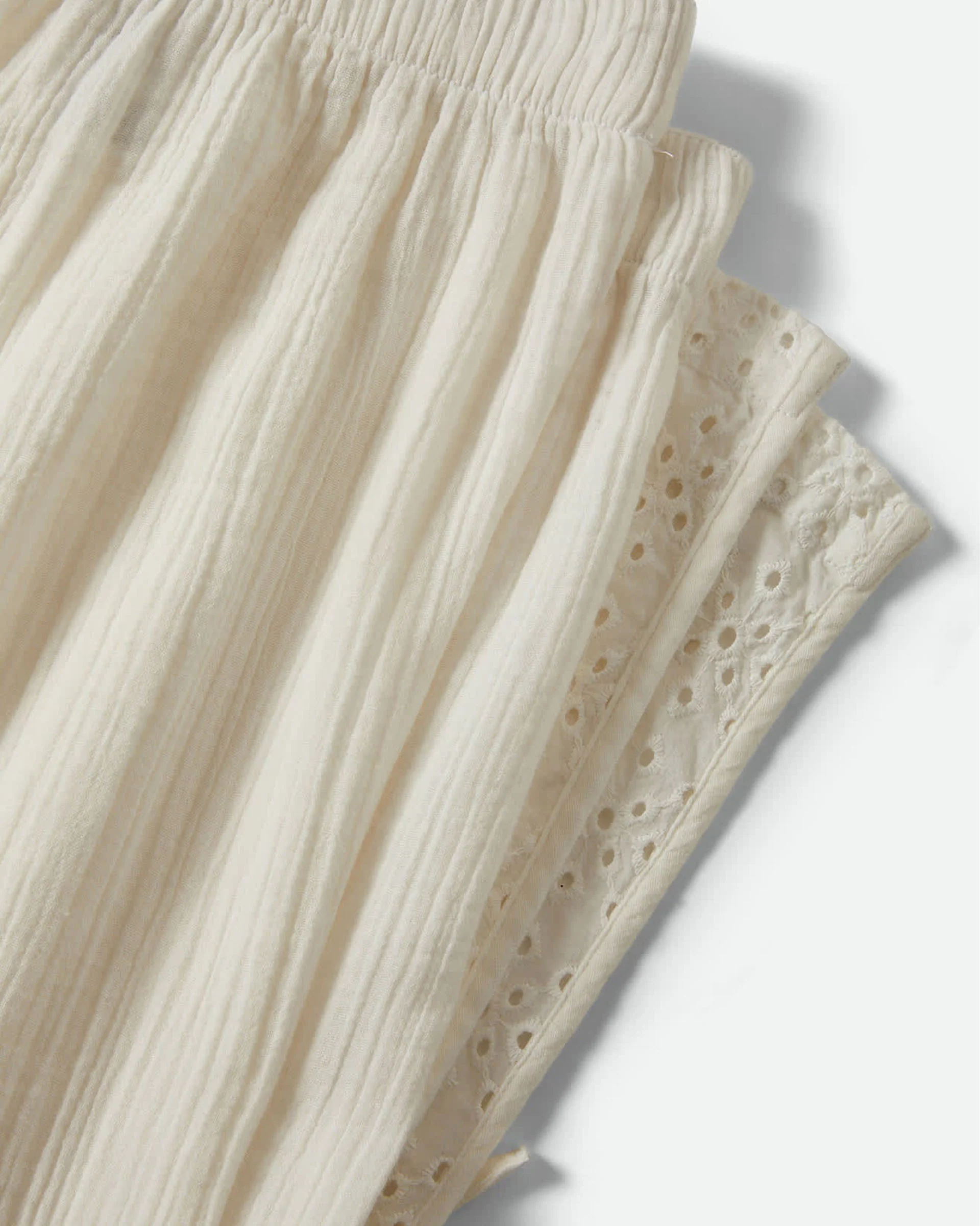 Women's Seaside Eyelet Wide Leg Pant - Off White Eyelet - Image 9