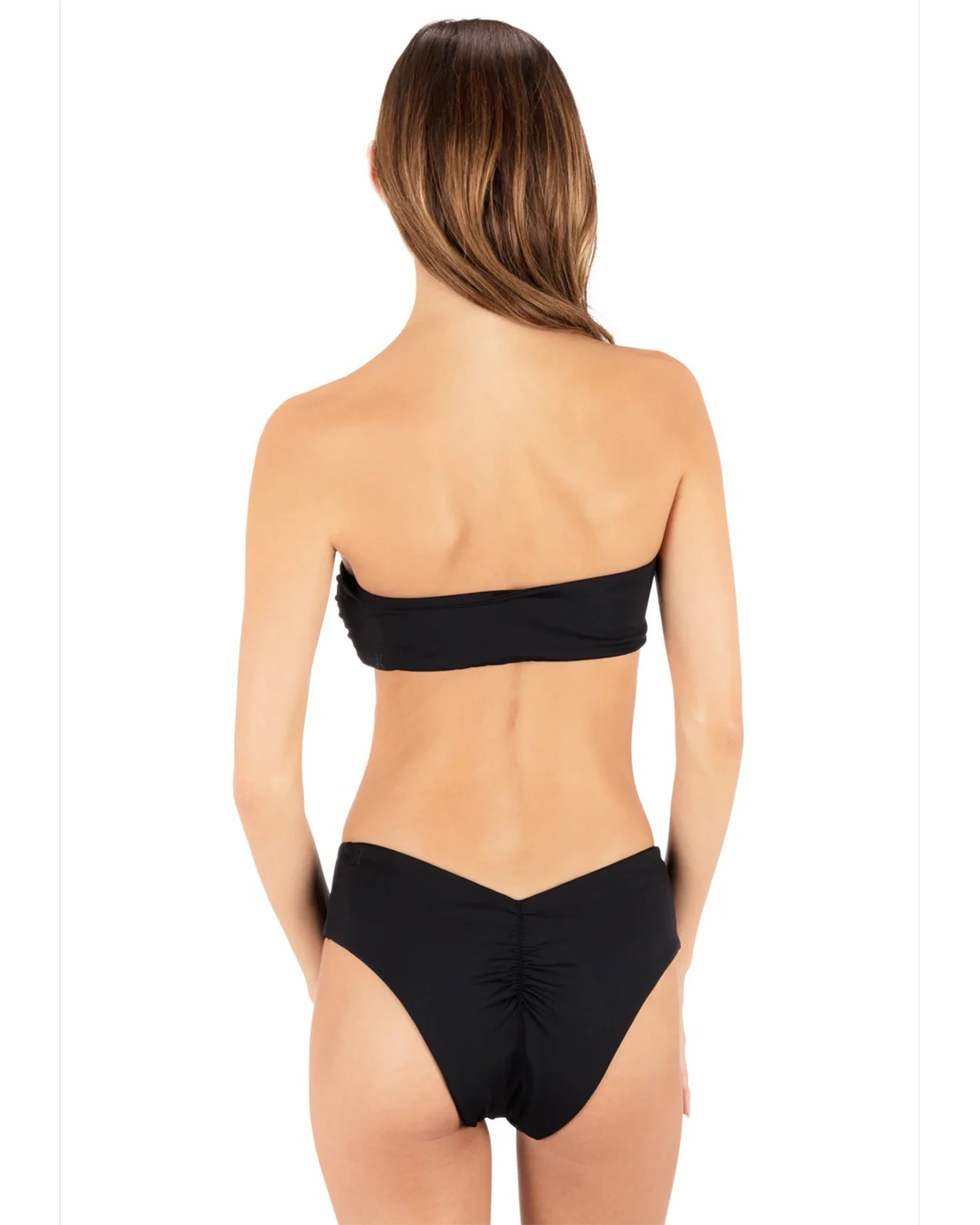 Women's Solid V Moderate Hiphugger Bikini Bottoms - Black