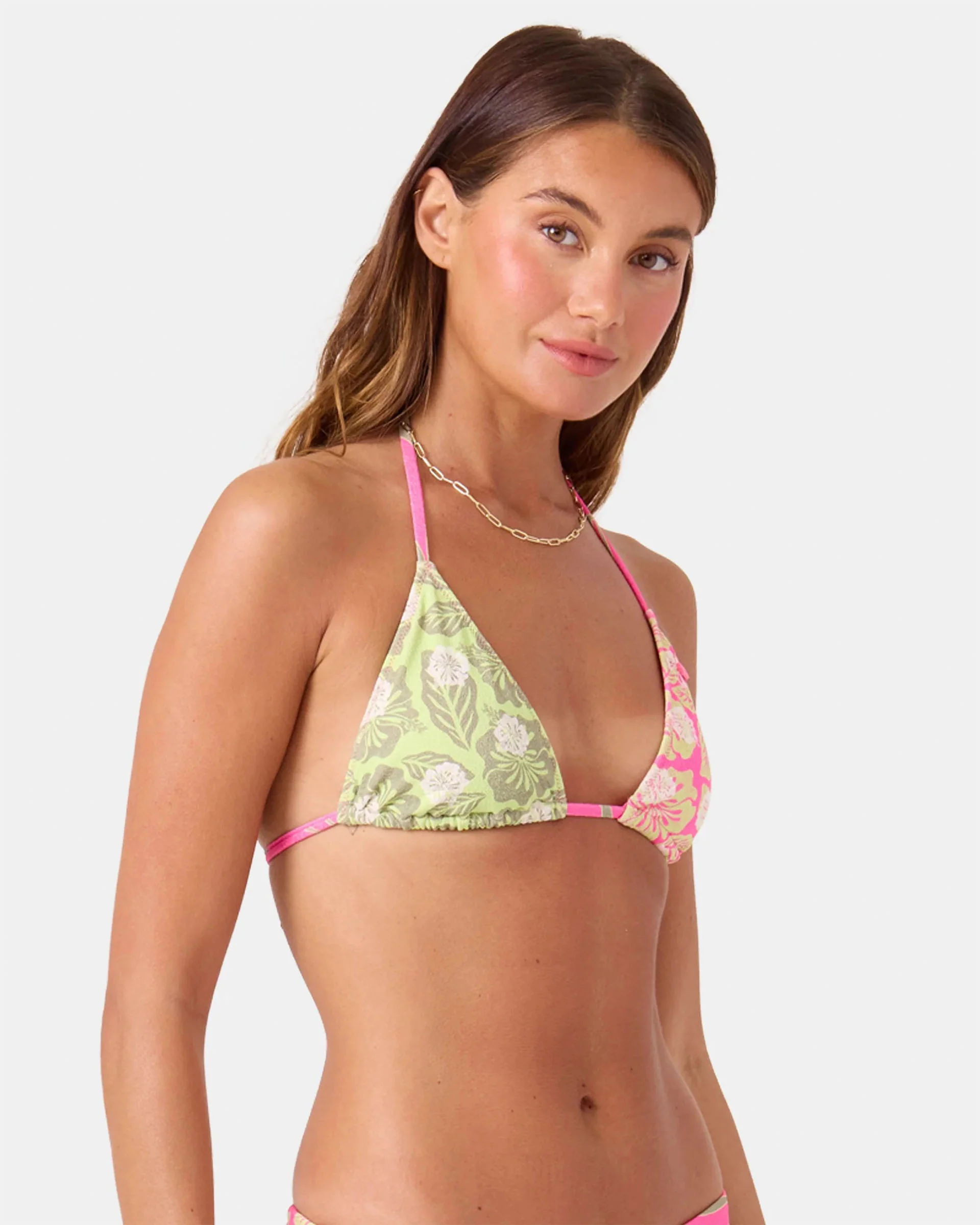 Women's Stay Wild Tiki Triangle Bikini Top - Pink Combo - Image 3