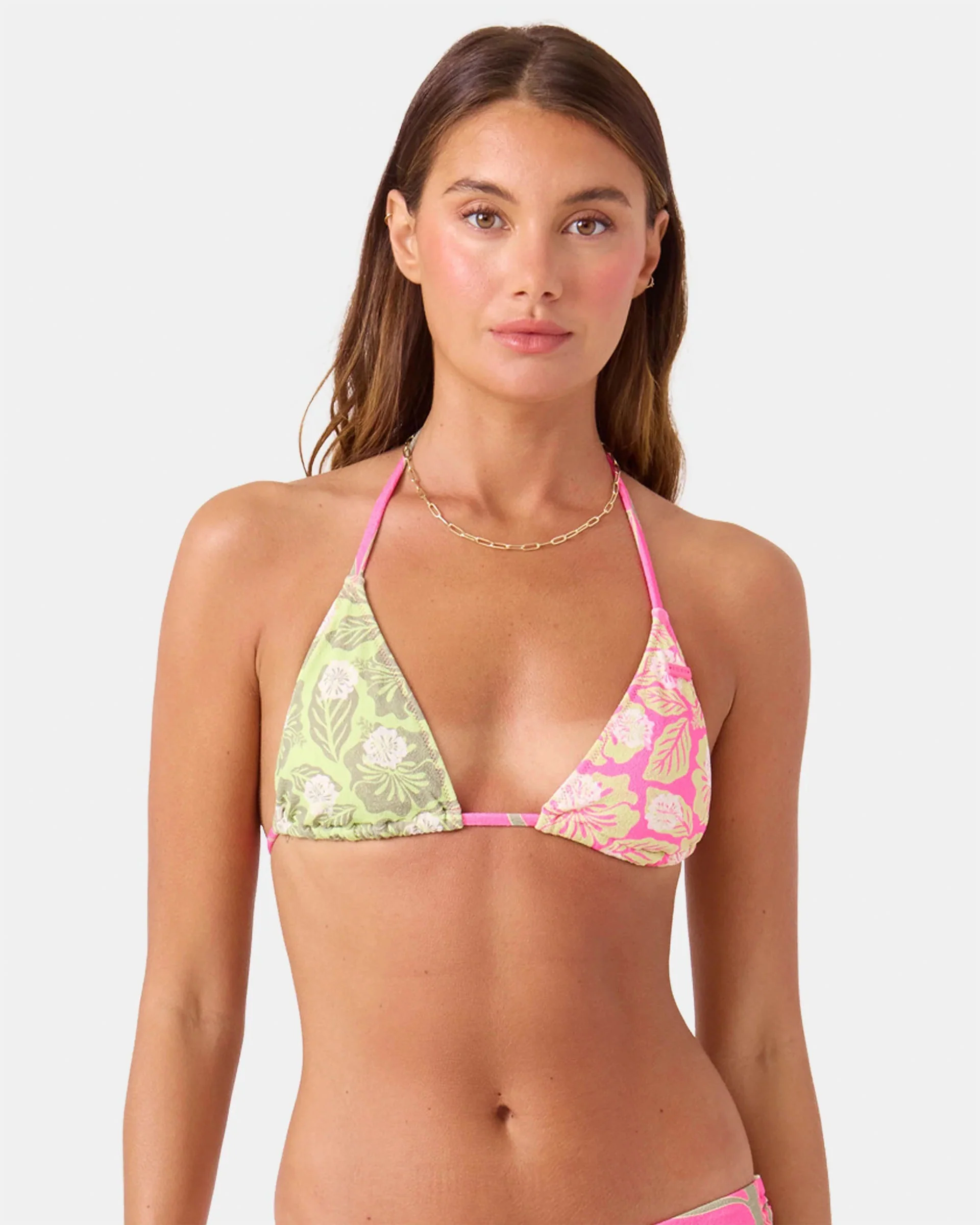 Women's Stay Wild Tiki Triangle Bikini Top - Pink Combo - Image 5