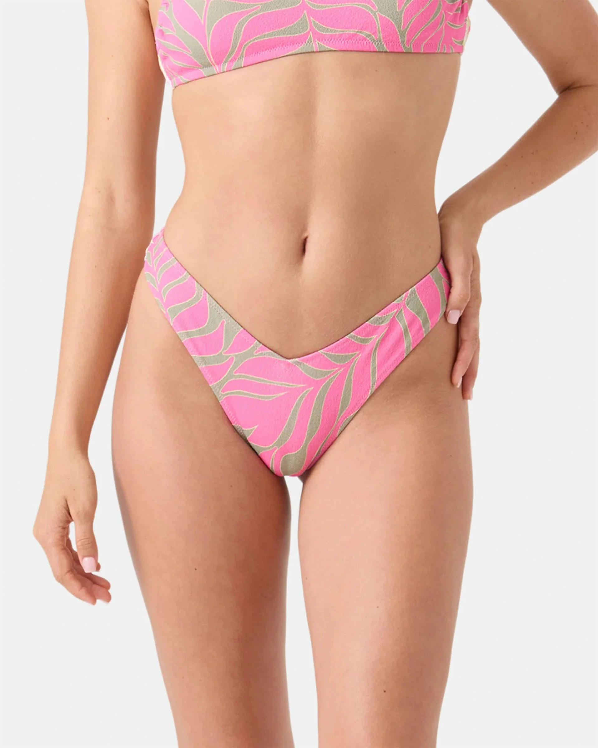 Women's Stay Wild V Bottom Cheeky Bikini Bottom - Pink Combo