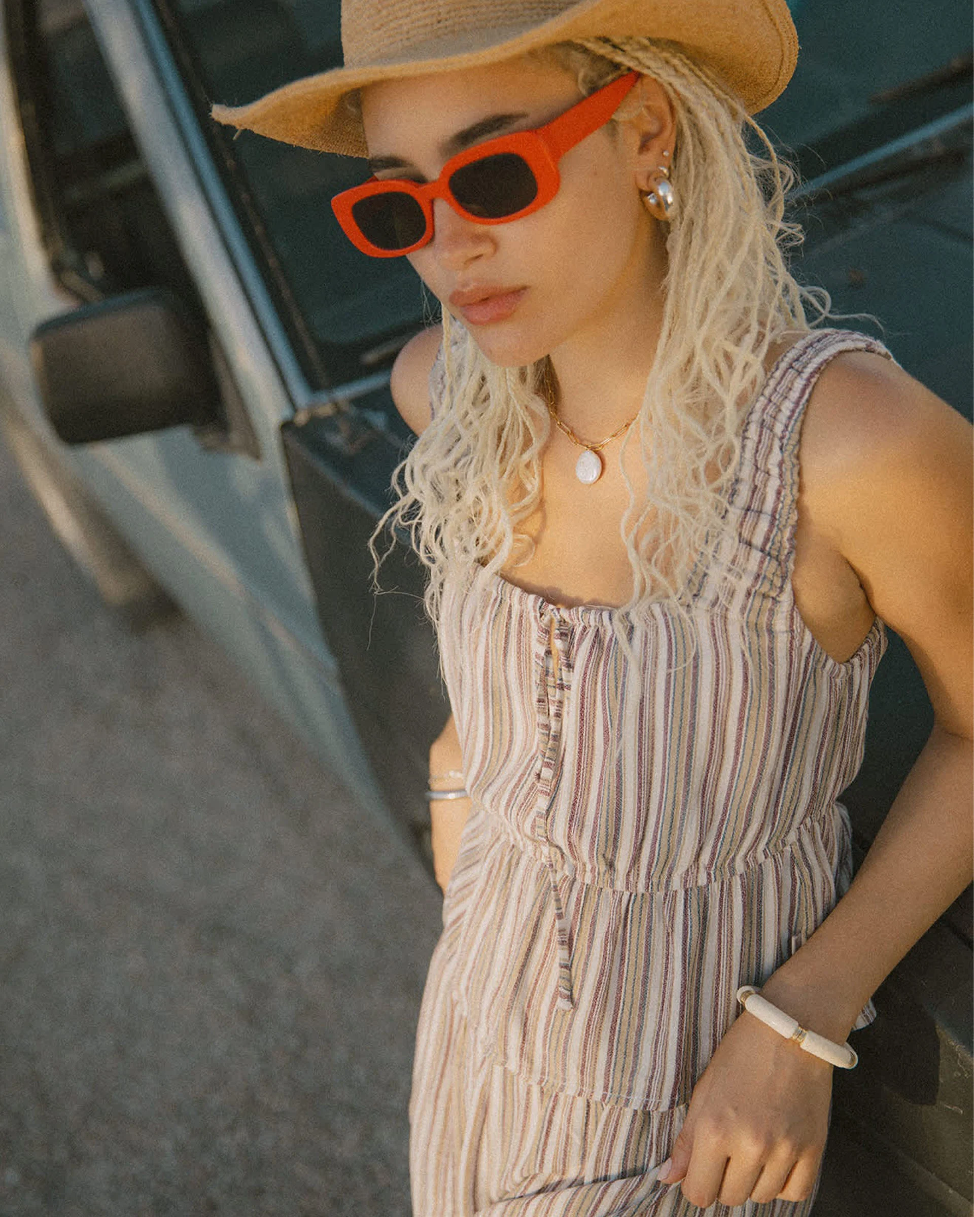 Women's The Abigail Tie Top - Worn In Red Robust Red Stripe - Image 7