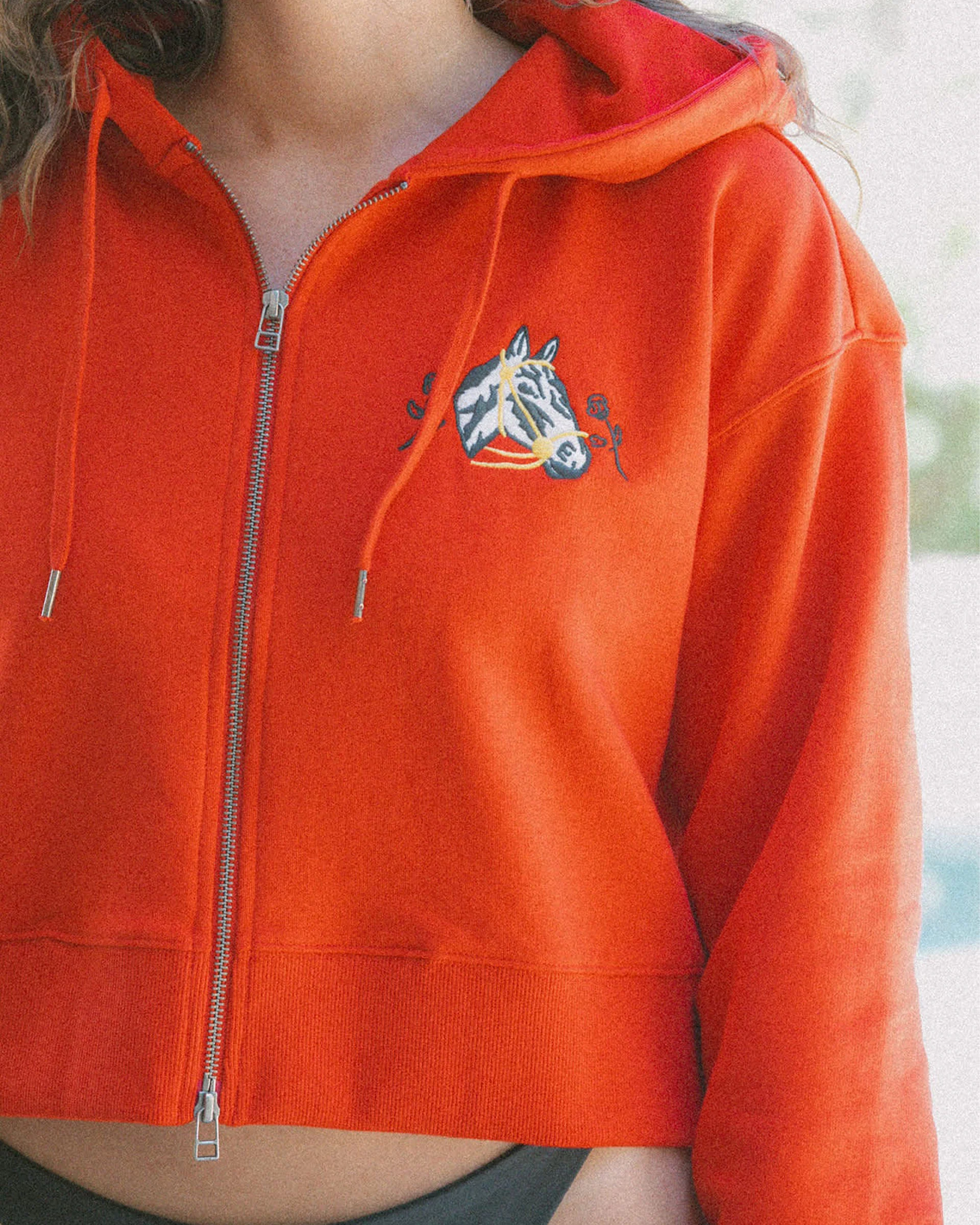 Women's Trophy Horse Cropped Zip Hood - Adrenaline Rush - Image 7