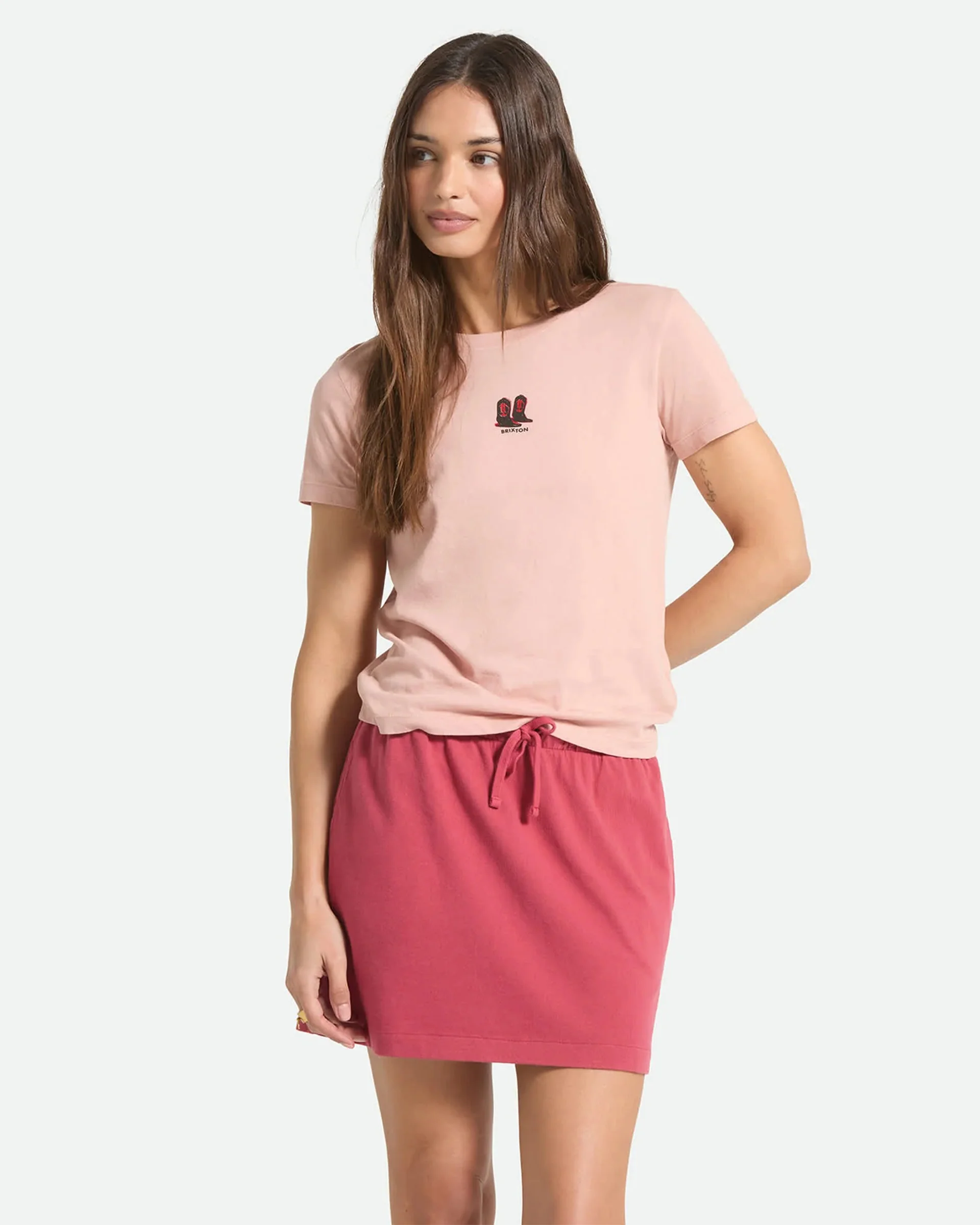 Women's Two Boots Slim Crew S/S T-Shirt - Silver Pink