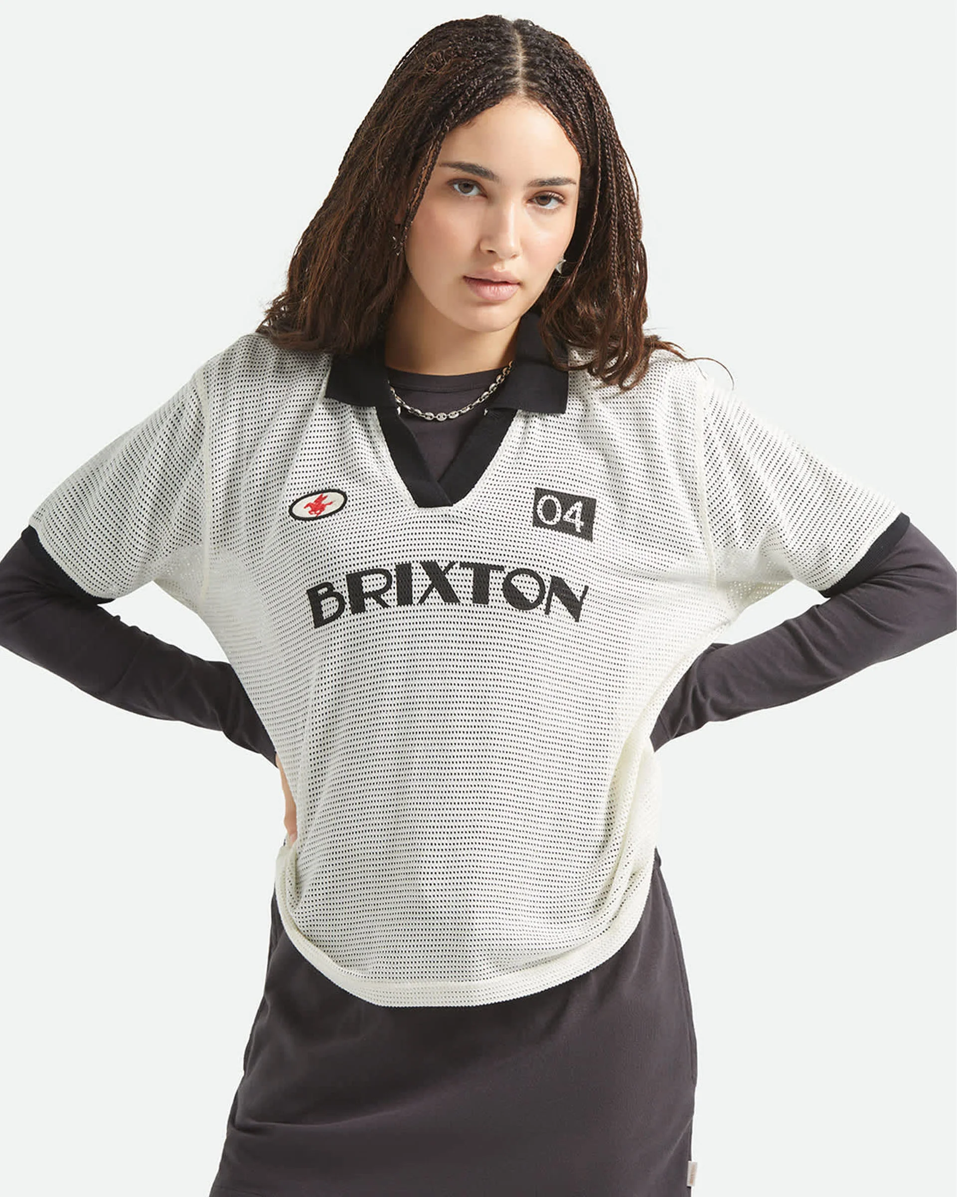 Women's Varsity S/S T-Shirt - Off White/Black - Image 3