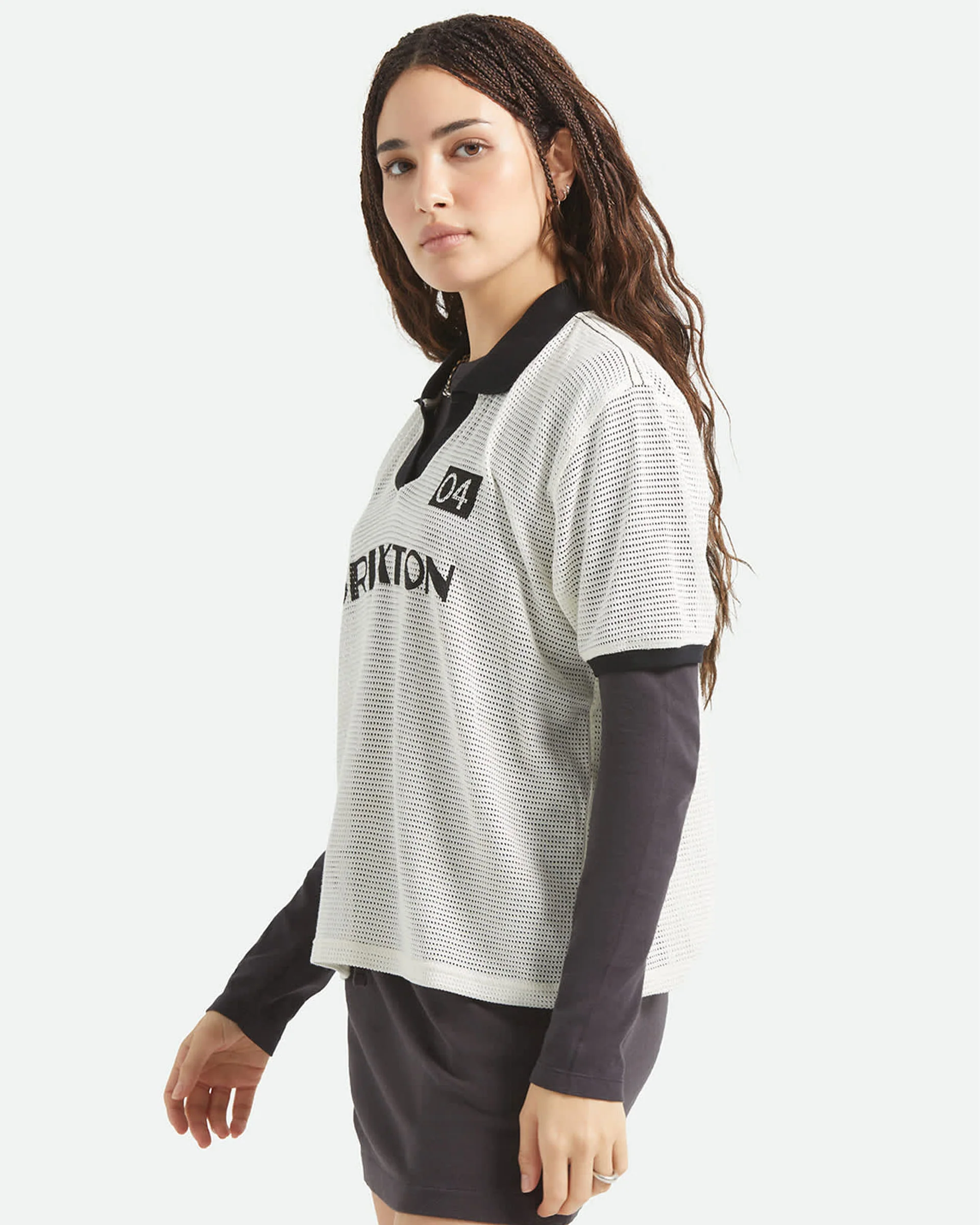 Women's Varsity S/S T-Shirt - Off White/Black - Image 4