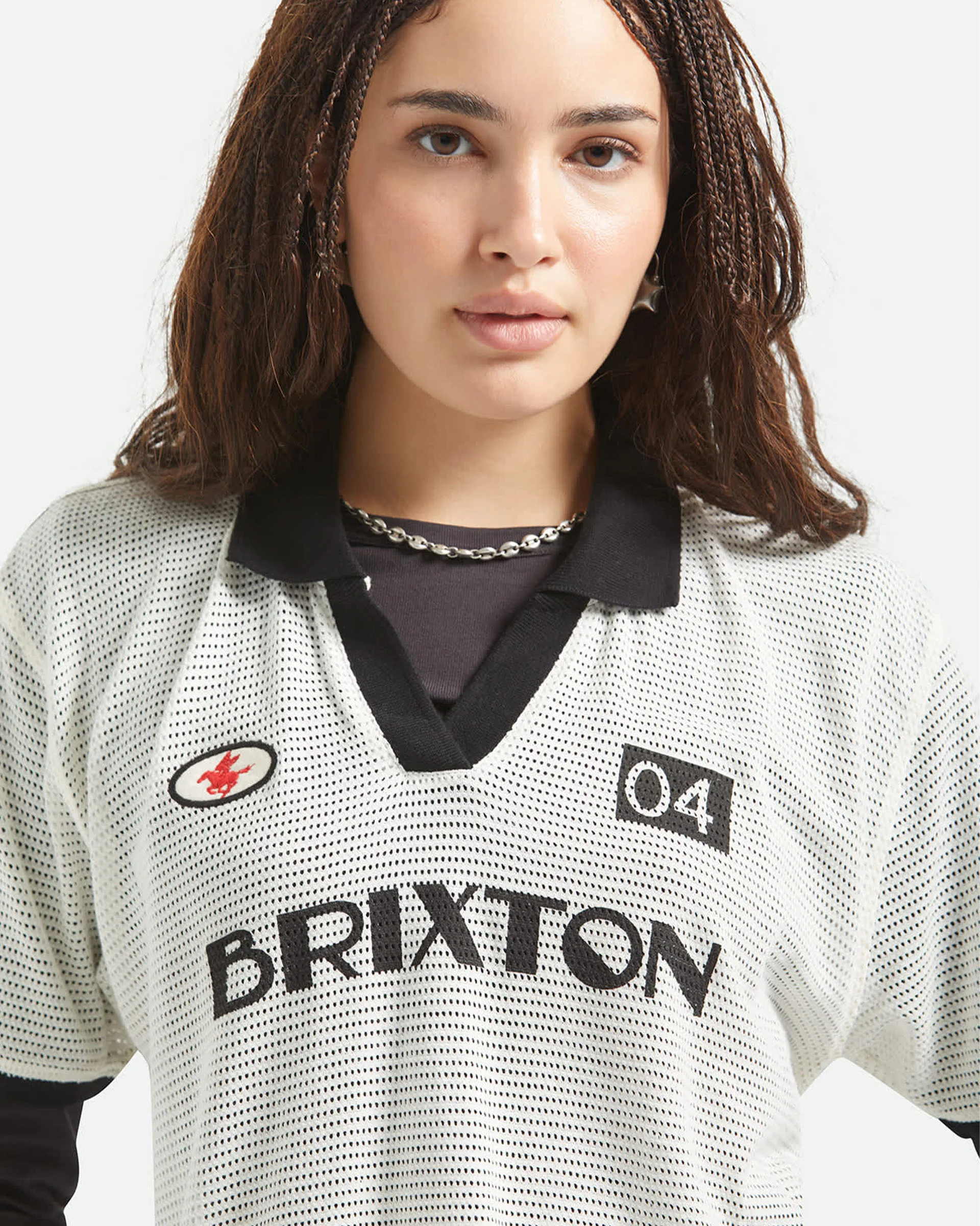 Women's Varsity S/S T-Shirt - Off White/Black - Image 6