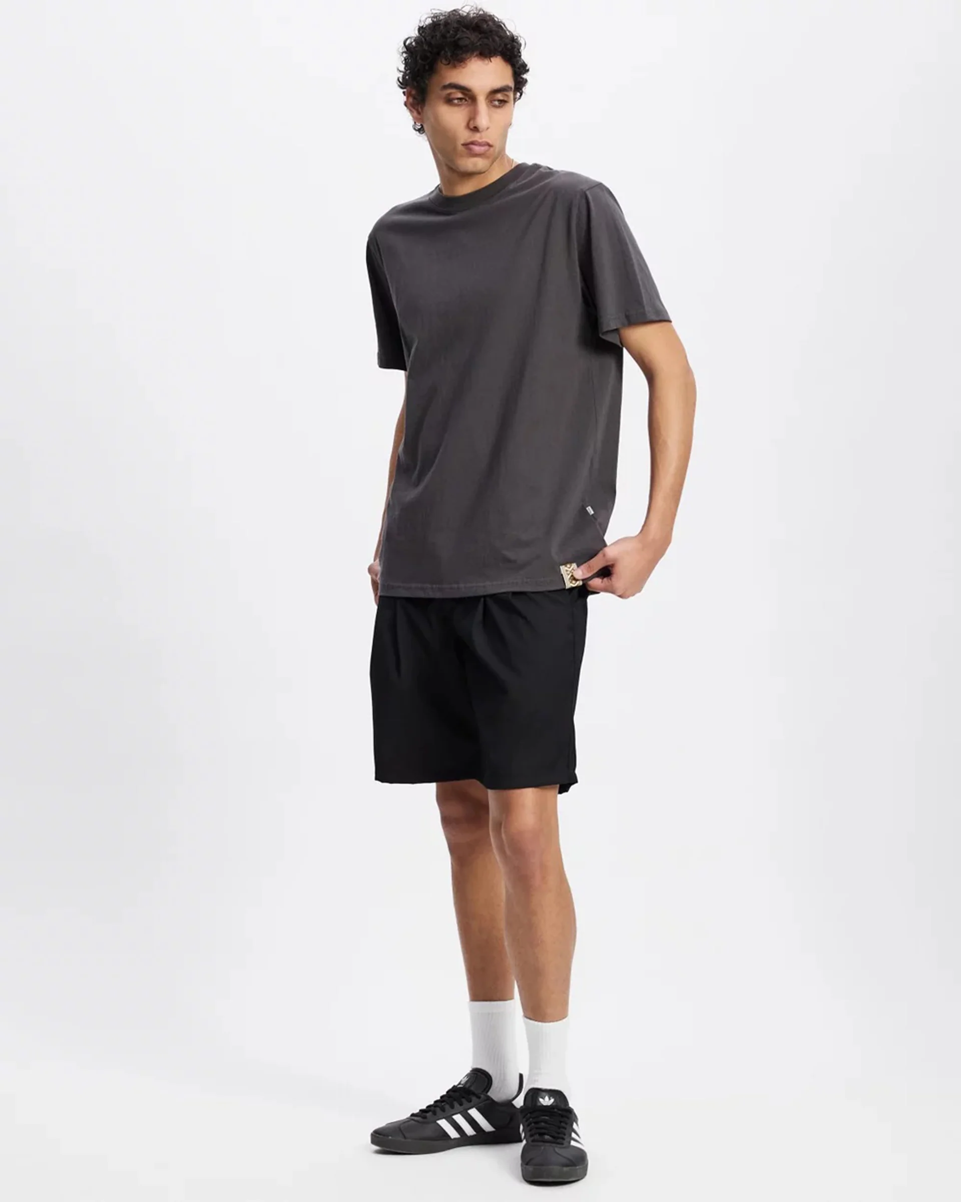 Woven Vintage S/S T-Shirt - Black - Image 2