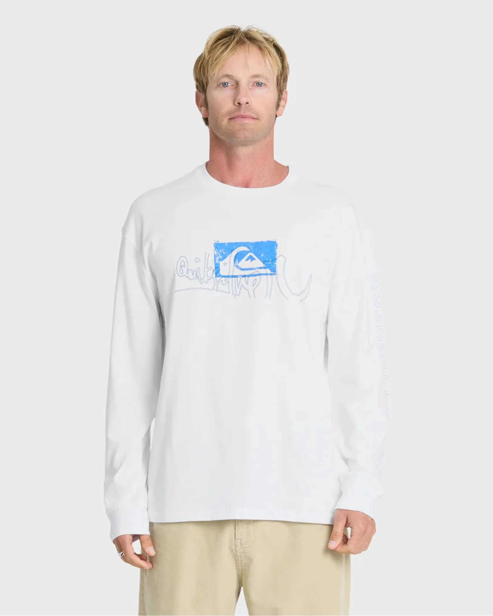 Young Guns Impaired Embellishment L/S T-Shirt - White